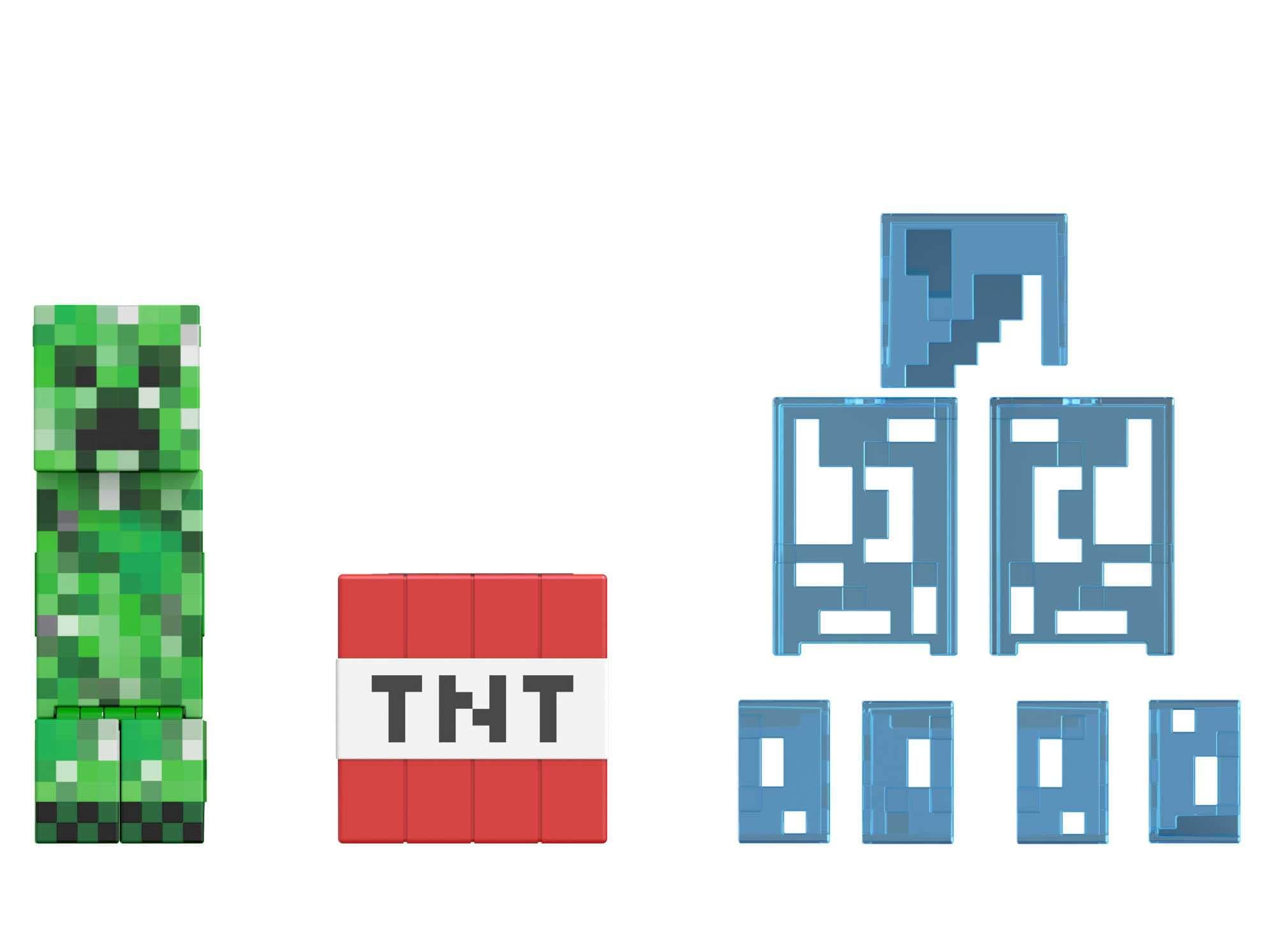 Minecraft Diamond Level Creeper Action Figure & Die-Cast Accessories, Collectible Toy Inspired by Video Game, 5.5-inch Scale