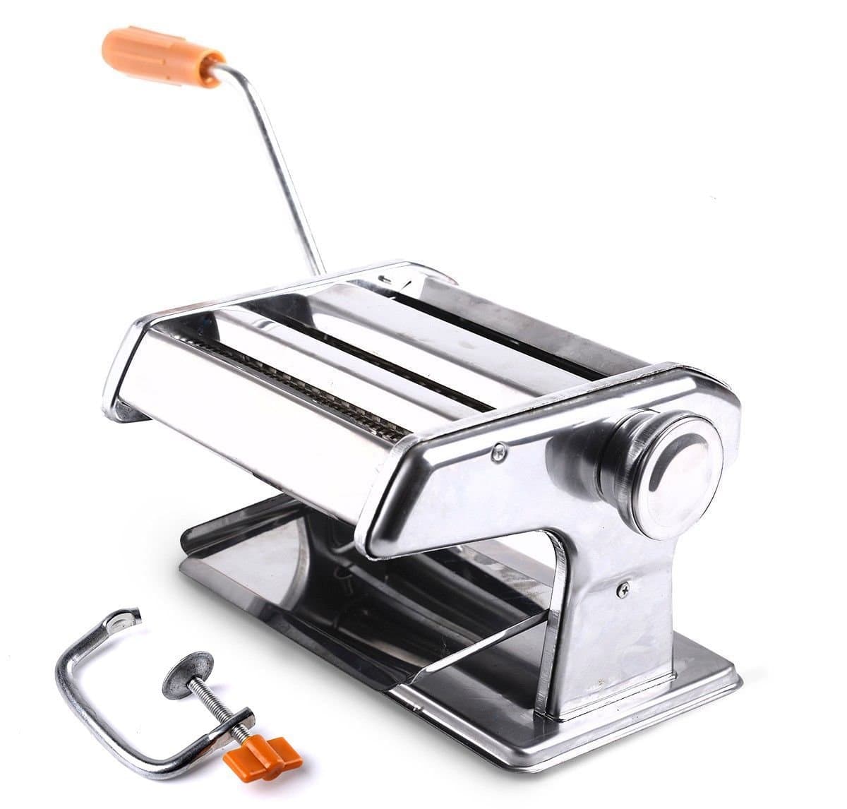 My Pasta Machine | Effortless Stainless Steel Pasta Maker with Adjustable Rollers and Multiple Thickness Settings | Nonslip Rubber Feet for Security | Silver Finish | 368.2