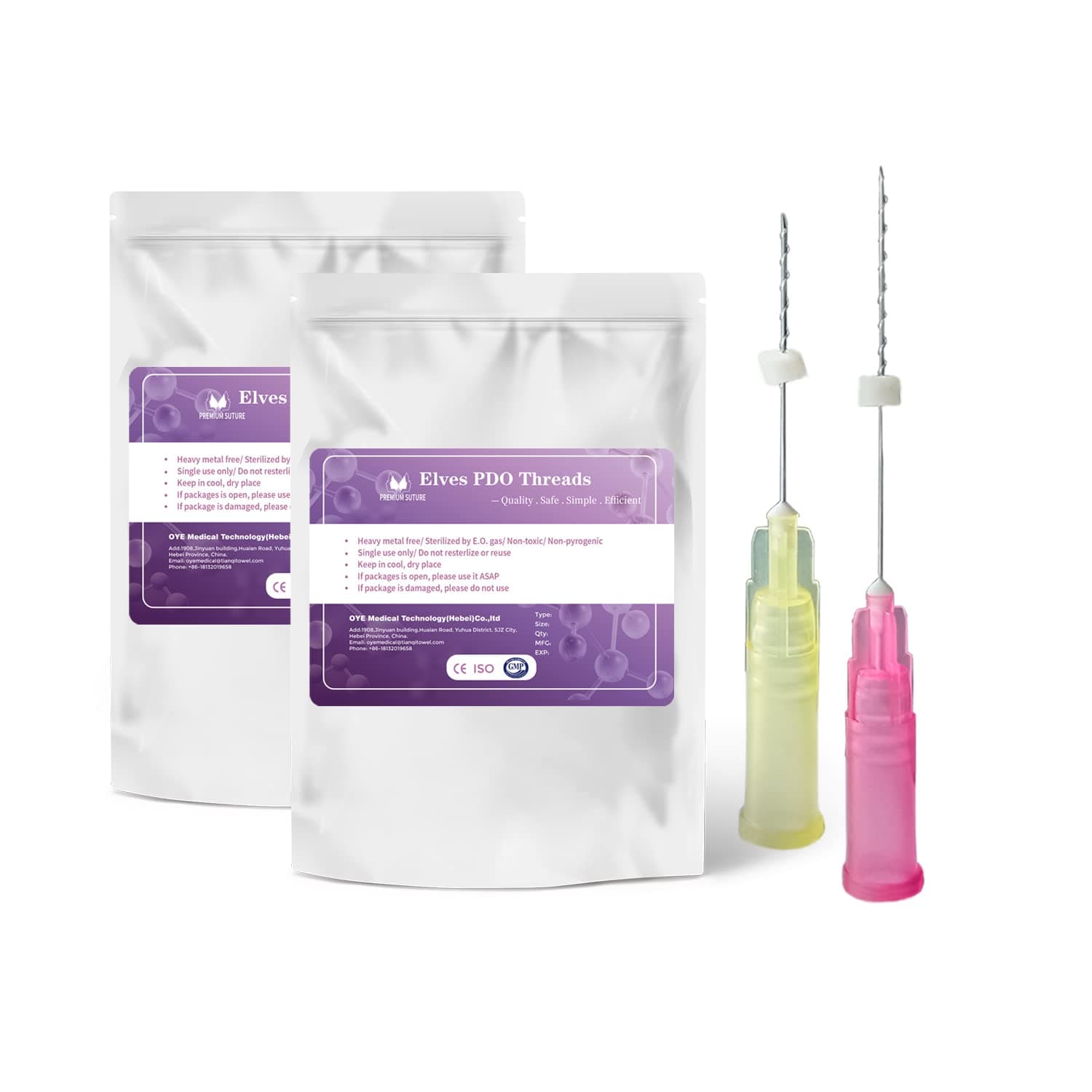 Elves PCL Threads For Face/Whole Body Mono Screw Type Thread Lift Tighten Face Lifting 20Pcs (29G 50mm) Pdo Smoothing Wrinkles with Sharp Tip