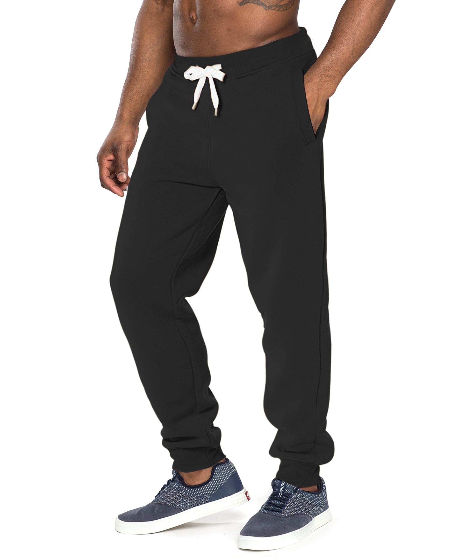 mens Active Basic Jogger Fleece Pants Sweatpants