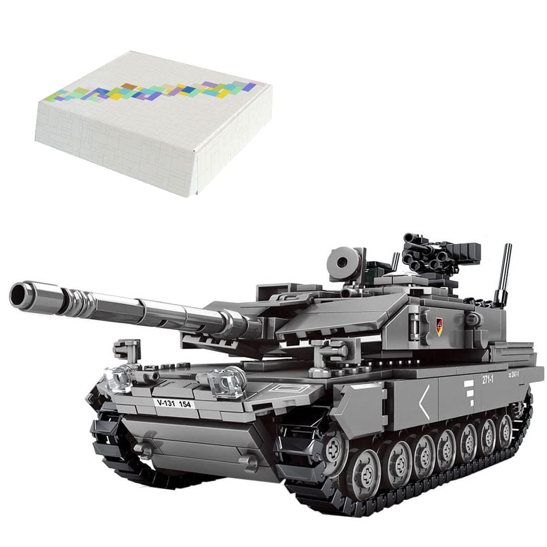 MayB Tank Building Blocks, Leopard 2A7 Tank with 4 Mini Figures Military Vehicles Construction Toys Compatible with Lego, 898Pcs