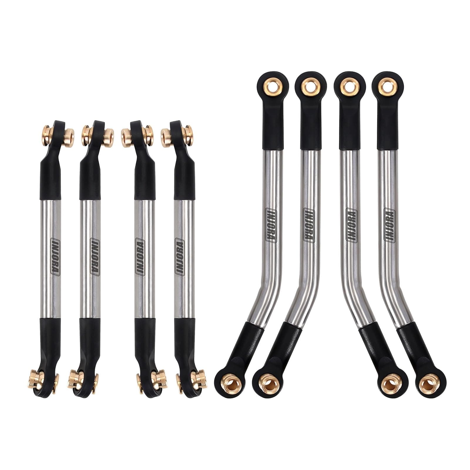 INJORA High Clearance Links Set - Stainless Steel Chassis Links for 1/18 RC Crawler FMS FCX18 LC80 Upgrade