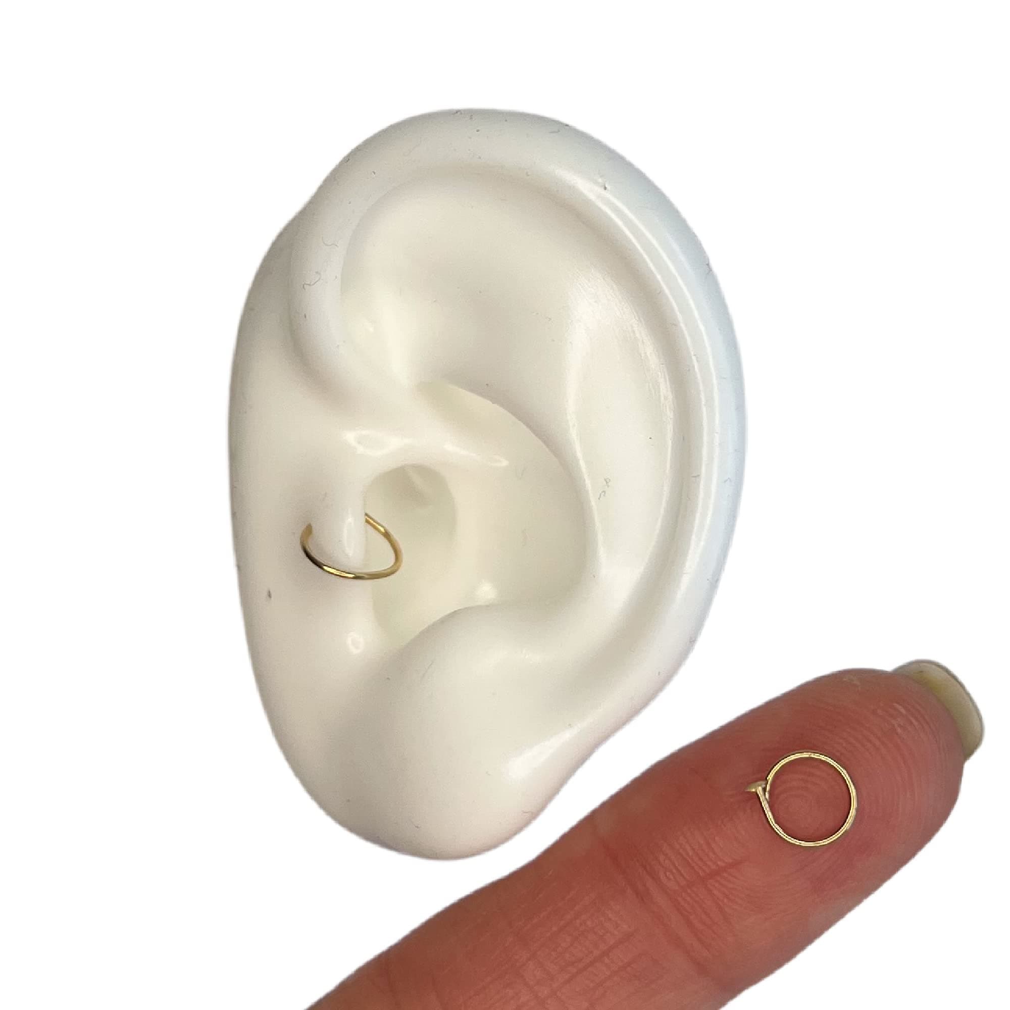 Tragus Earring 22g, Thin Tragus Jewelry, Tragus Piercing Gold, Tiny Tragus Hoop, Helix Cartilage Piercing, Rook Piercing, Cartilage Earring 22 Gauge 5mm - 6mm 22G (Gold-Filled)