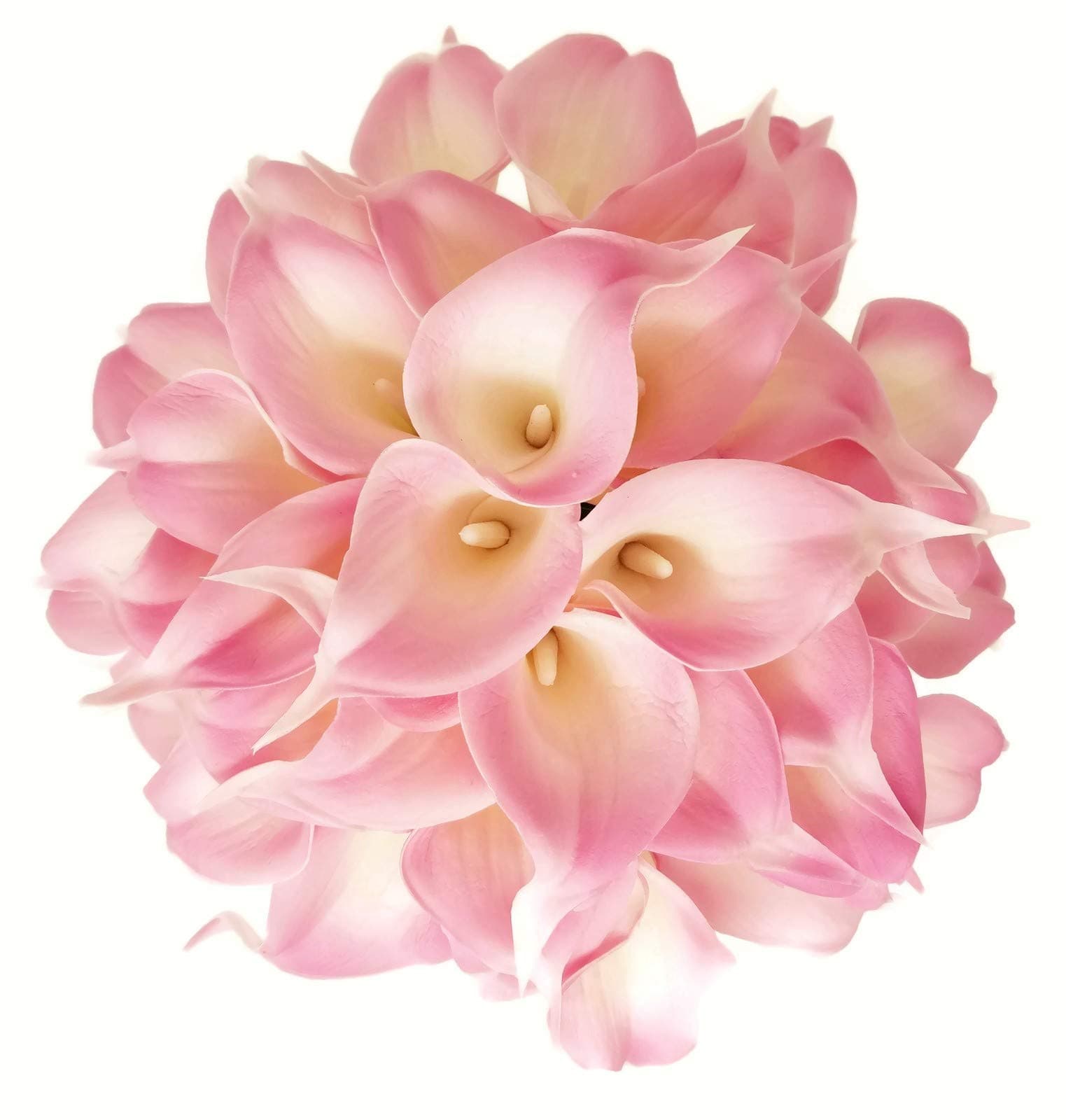 Artificial Calla Lily Flowers 18 Pack 14 Inch Blush Pink Real Touch Latex - Home Decor Bedroom Wedding Bouquets Party Centerpieces