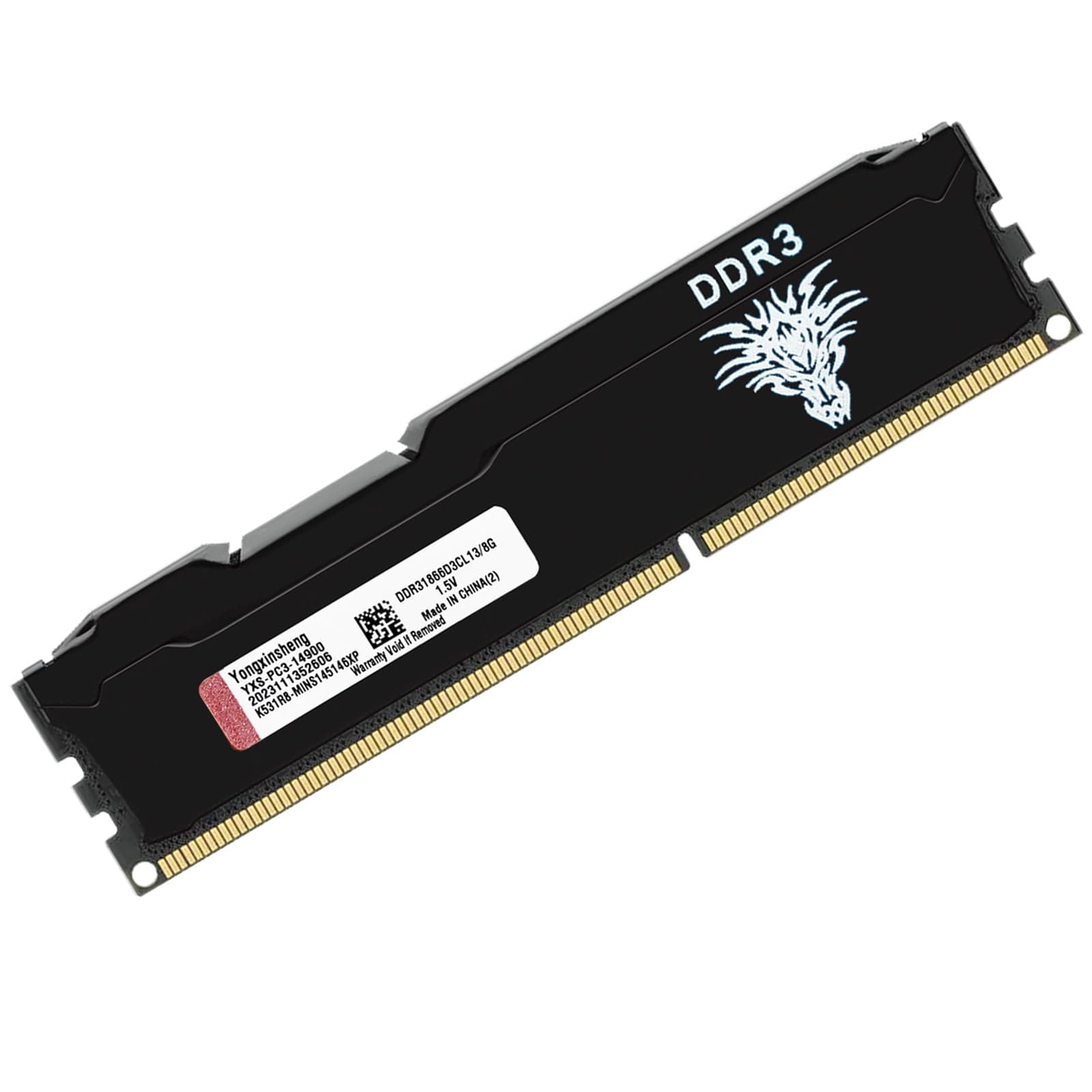 Yongxinsheng DDR3 8GB Desktop RAM 1866MHz PC3-14900 UDIMM Non-ECC Unbuffered 1.5V 2Rx8 Dual Rank 240 Pin CL13 PC Computer Memory Upgrade Module (Black)