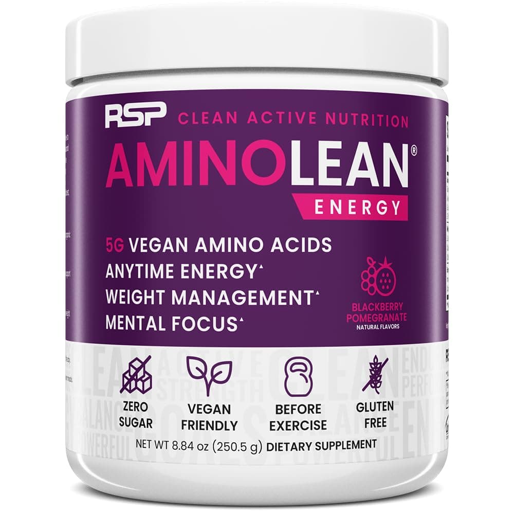 AminoLean Pre Workout Powder, Amino Energy & Weight Management with Vegan BCAA Amino Acids, Natural Caffeine, Preworkout Boost for Men & Women, 30 Serv
