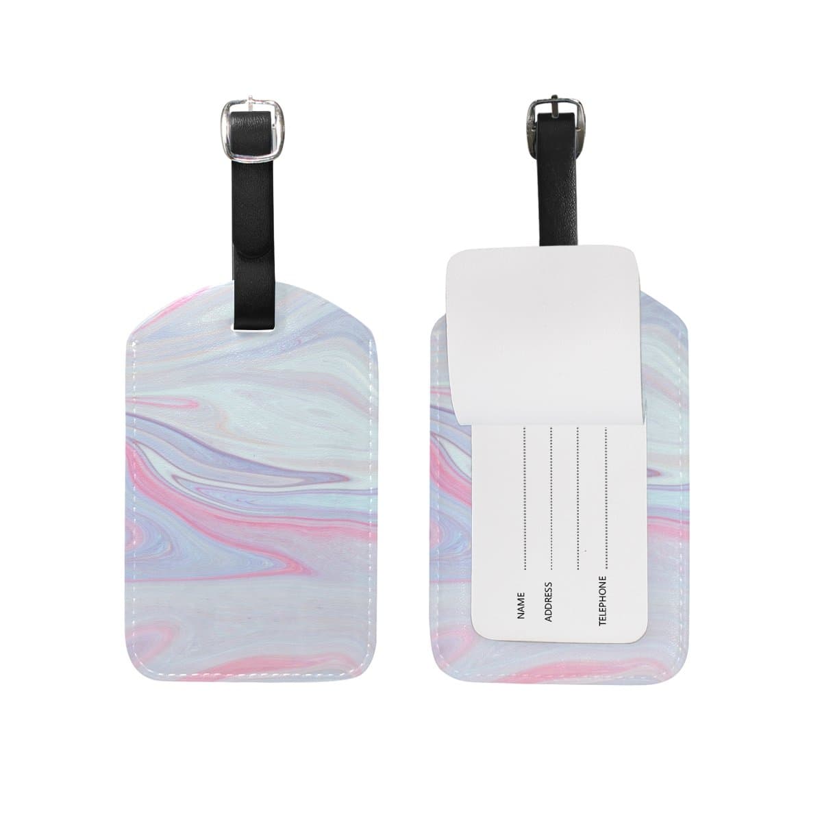 Jeansame Luggage Tags Suitcase Labels Travel Baggage Tag Abstract Marble Striped Wave Ocean Sea