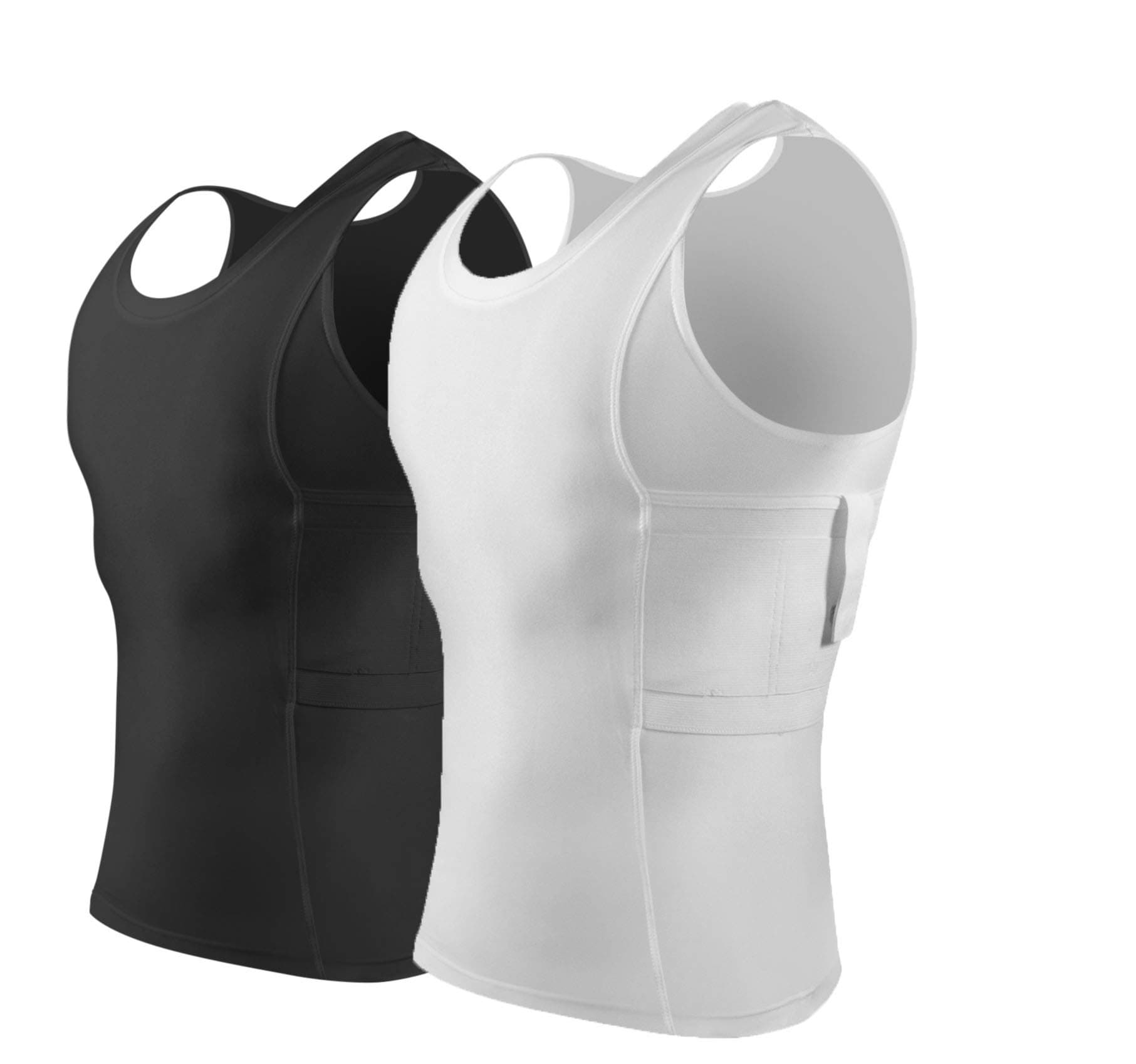 Men’s Pistol Holster Undershirt for CCW Concealed Carry, Tank Top, All-Day-Comfort Easy Breathe Compression Fabric