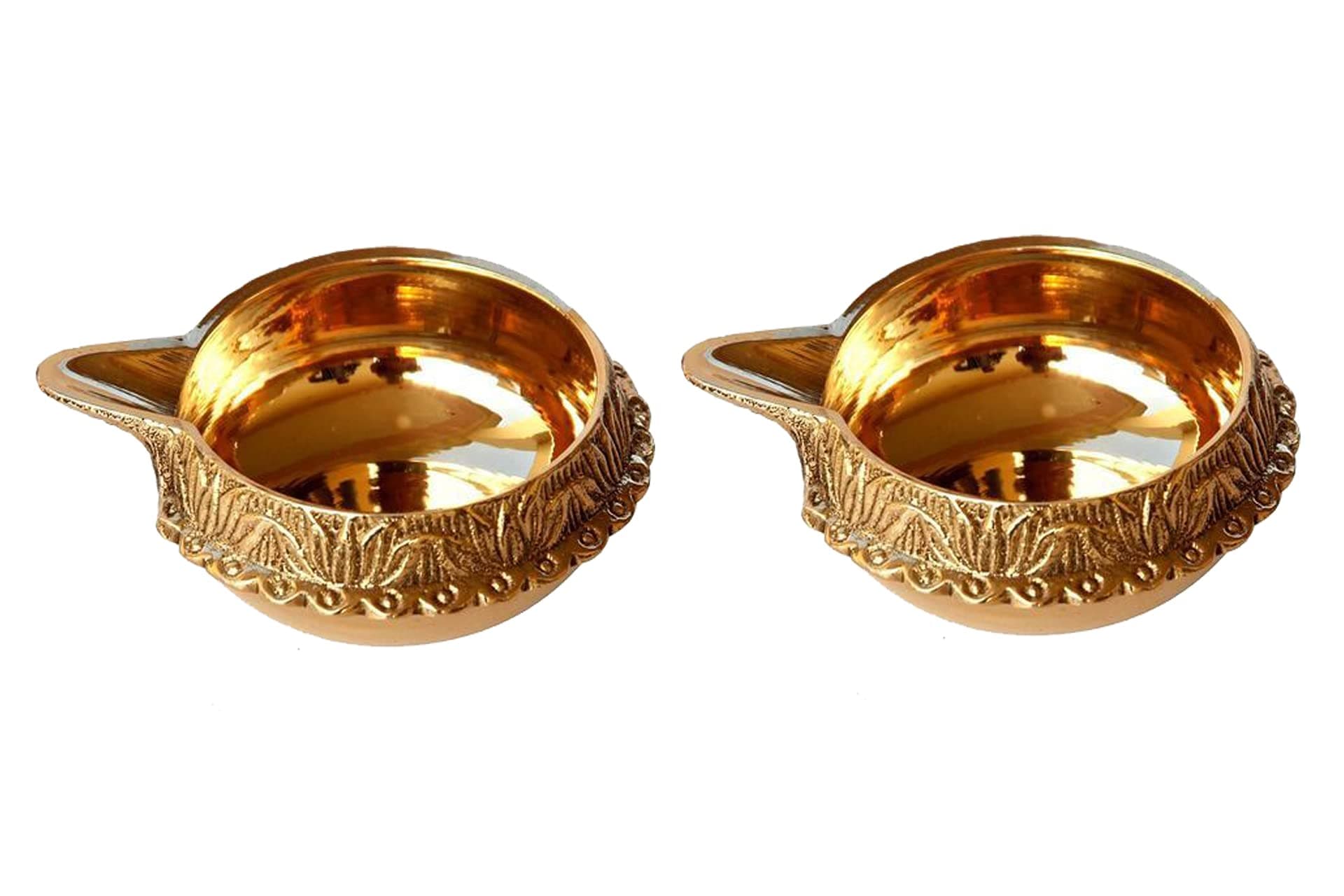 Copper-Master Brass Kuber Deepak -Set of 2