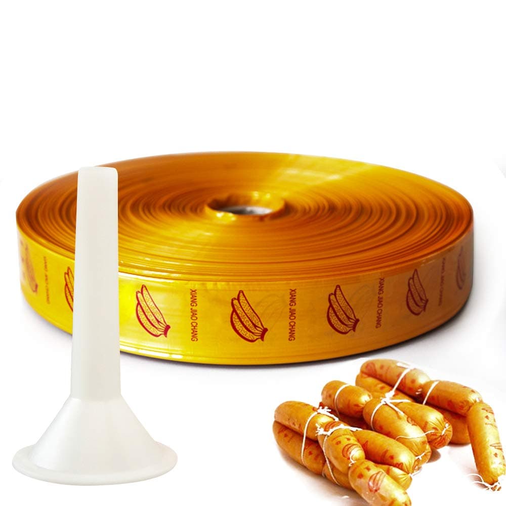 10M Sausage Casings, Natural Hog Sausage Casing Coat Meat Processing Cooking Home Garden Kitchen Dining Kitchen Tools with Funnel