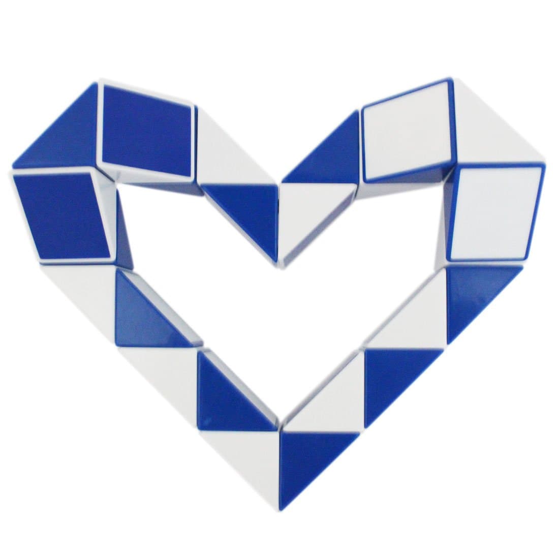 MiparteboMagic Snake Ruler Cube Puzzles 24 Wedges Brain Teaser Twist Toys White and Blue