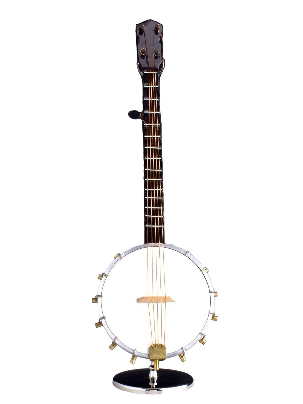 9"H Banjo with Case & Stand Replica Miniature Musical Music Instrument
