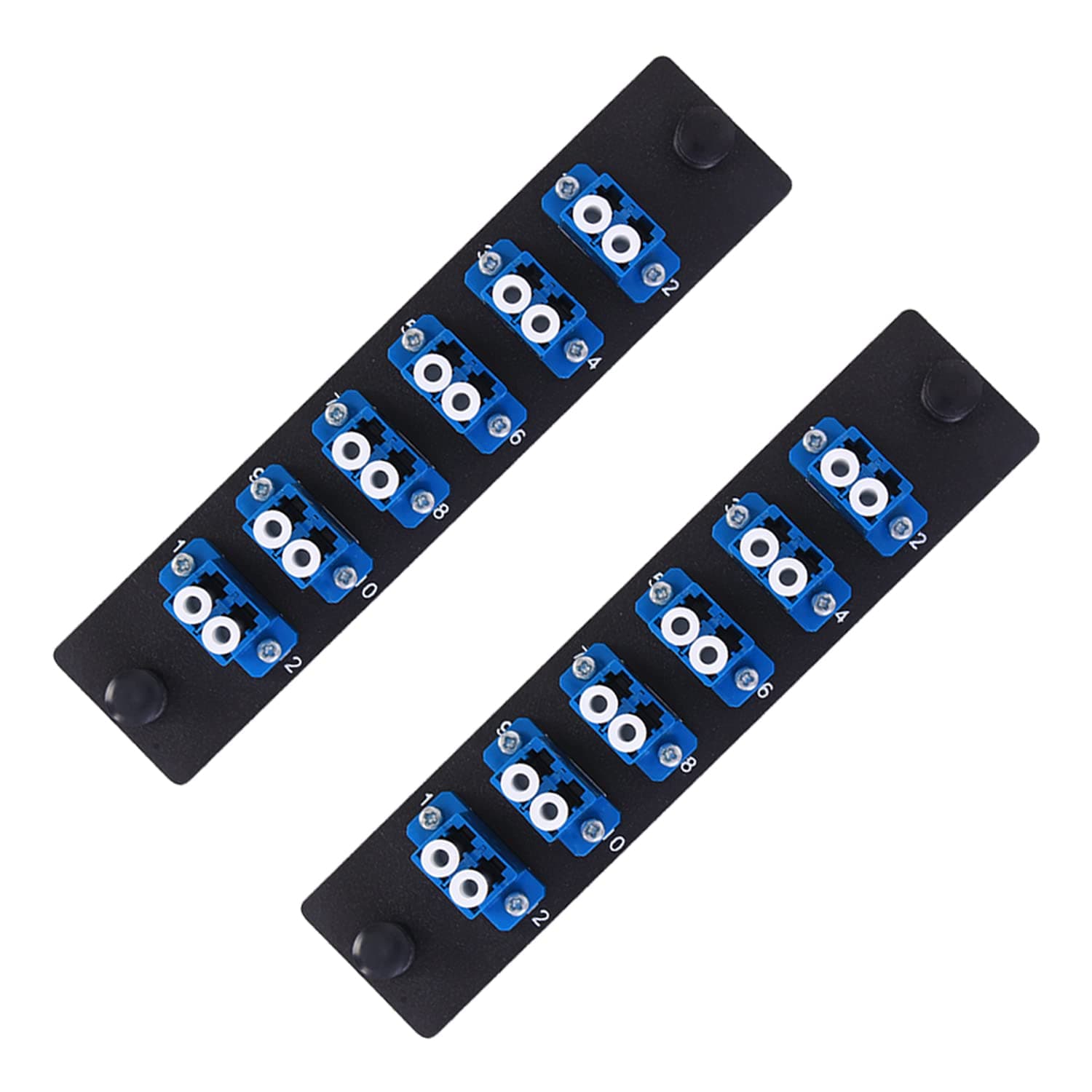 VFLTOOL 2PCS 6 Duplex LC Adapters LGX Footprint Fiber Patch Panel Loaded 12 Fiber Ports Couplers Enclosure - LC UPC Blue Compatible with SingleMode Multimode|1.25G/10GB OS1-2/OM1-3