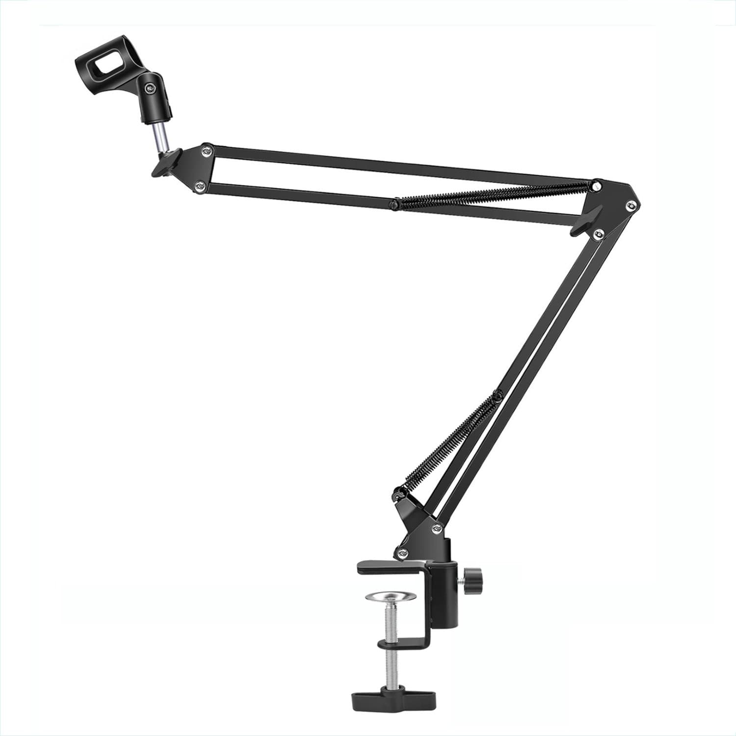 Adjustable Microphone/Mic Suspension Boom Scissor Arm Stand, ELINP Compact Mic Stand Made of Sturdy Steel for Radio Broadcasting Studio, Sound Studio, Stages, and TV Stations