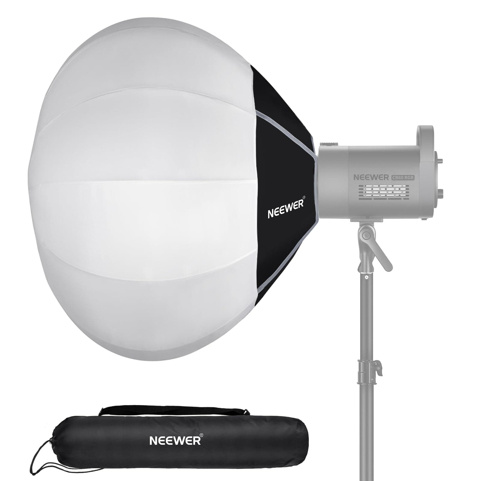 26"/65cm Lantern Softbox, Quick Release 360° Light Diffuser Bowens Mount Softbox with Lightweight Nylon Alloy for RGB CB60 CB60B CB200B MS60B MS60C MS150B Continuous LED Video Lights, NS26L