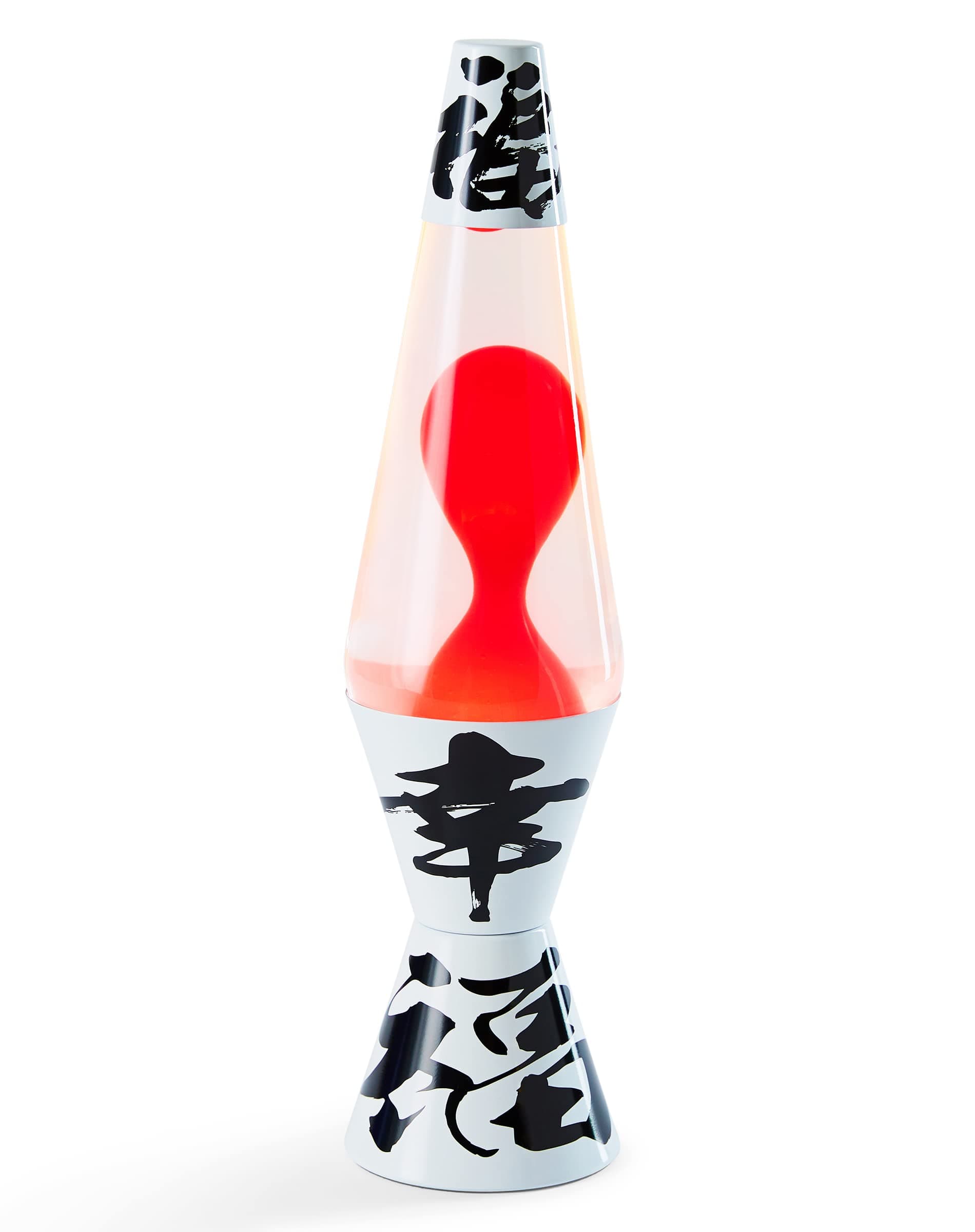 Spencer Gifts Lava® Lamp - 14.5" Good Luck & Happiness - The Original Motion Lamp - Red Wax and Clear Liquid with Printed Base Exclusive