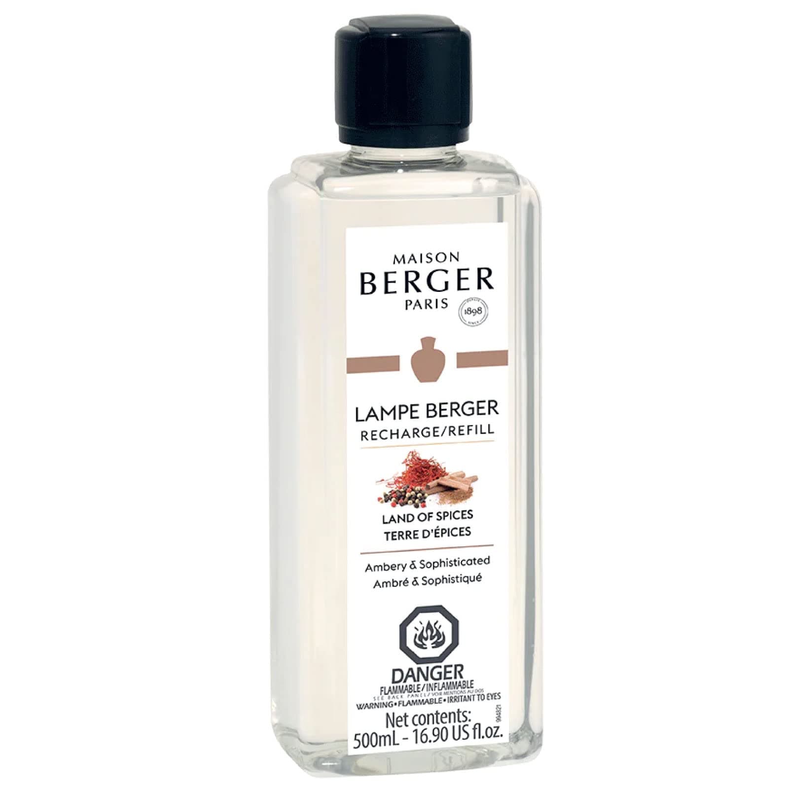 MAISON BERGERLand of Spices - Lampe Berger Fragrance Refill for Home Fragrance Oil Diffuser - Air Freshener - 16.9 Fluid Ounces - 500 milliliters