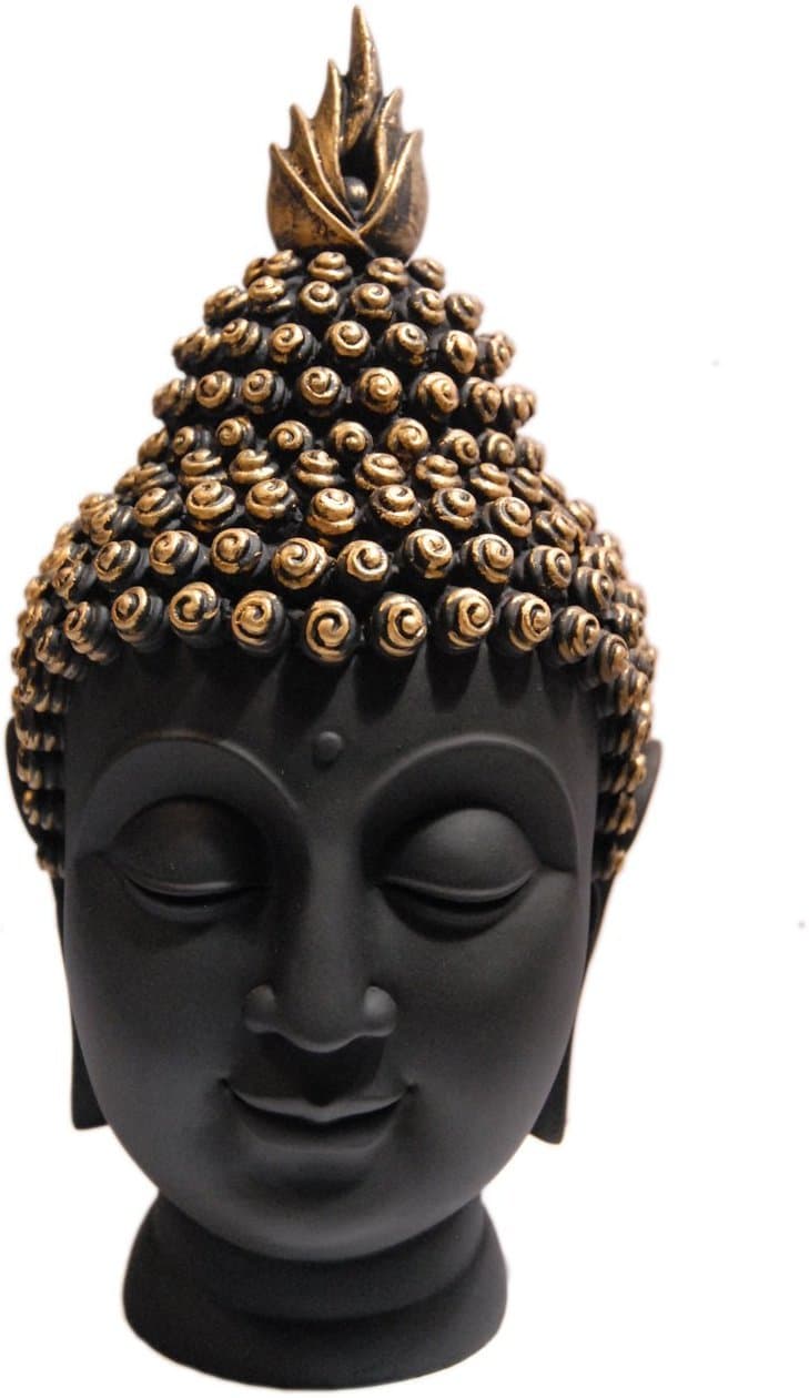Heeran Art Polyresin Buddha Head Figurine, 8.5 cm x 6 cm x 21 cm,, Black, 1 Piece