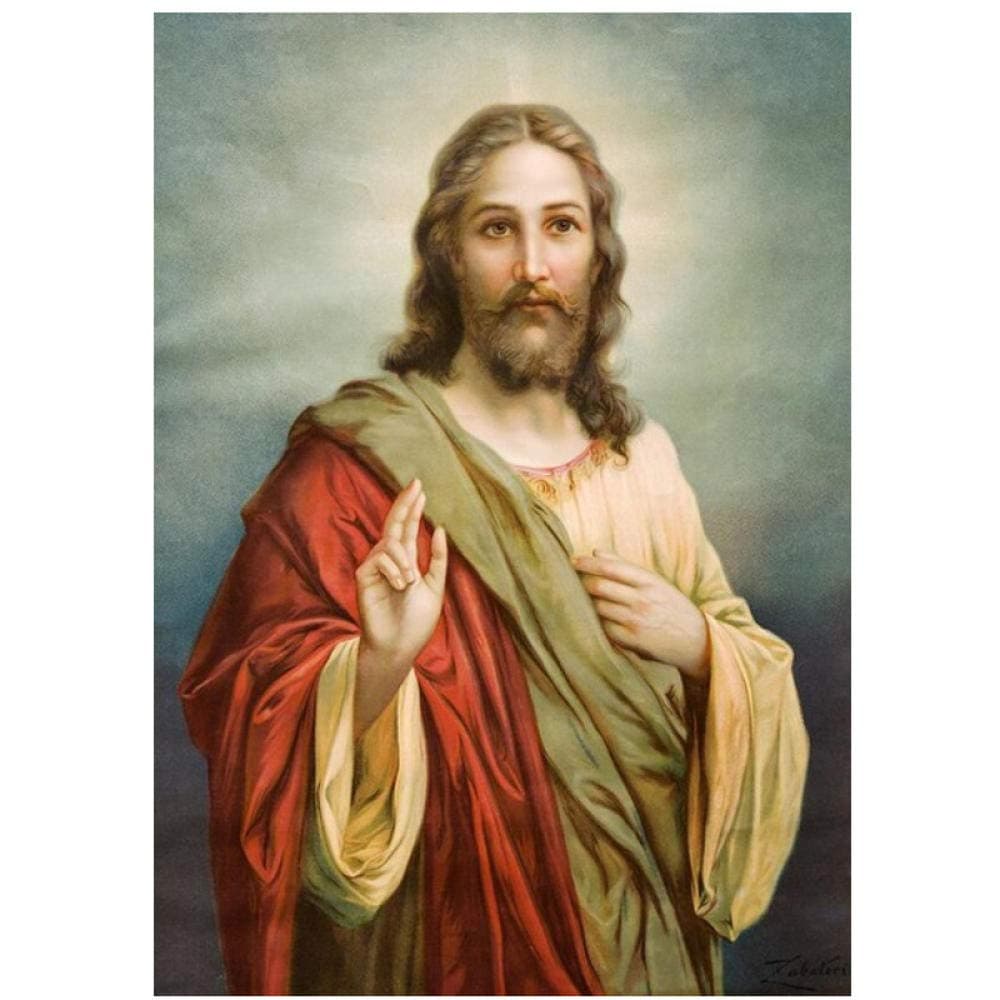 Modern Art Portrait Posters and Prints Wall Art Canvas Painting Jesus Christ Decorative Pictures for Living Room Decor-60x80cm No Frame
