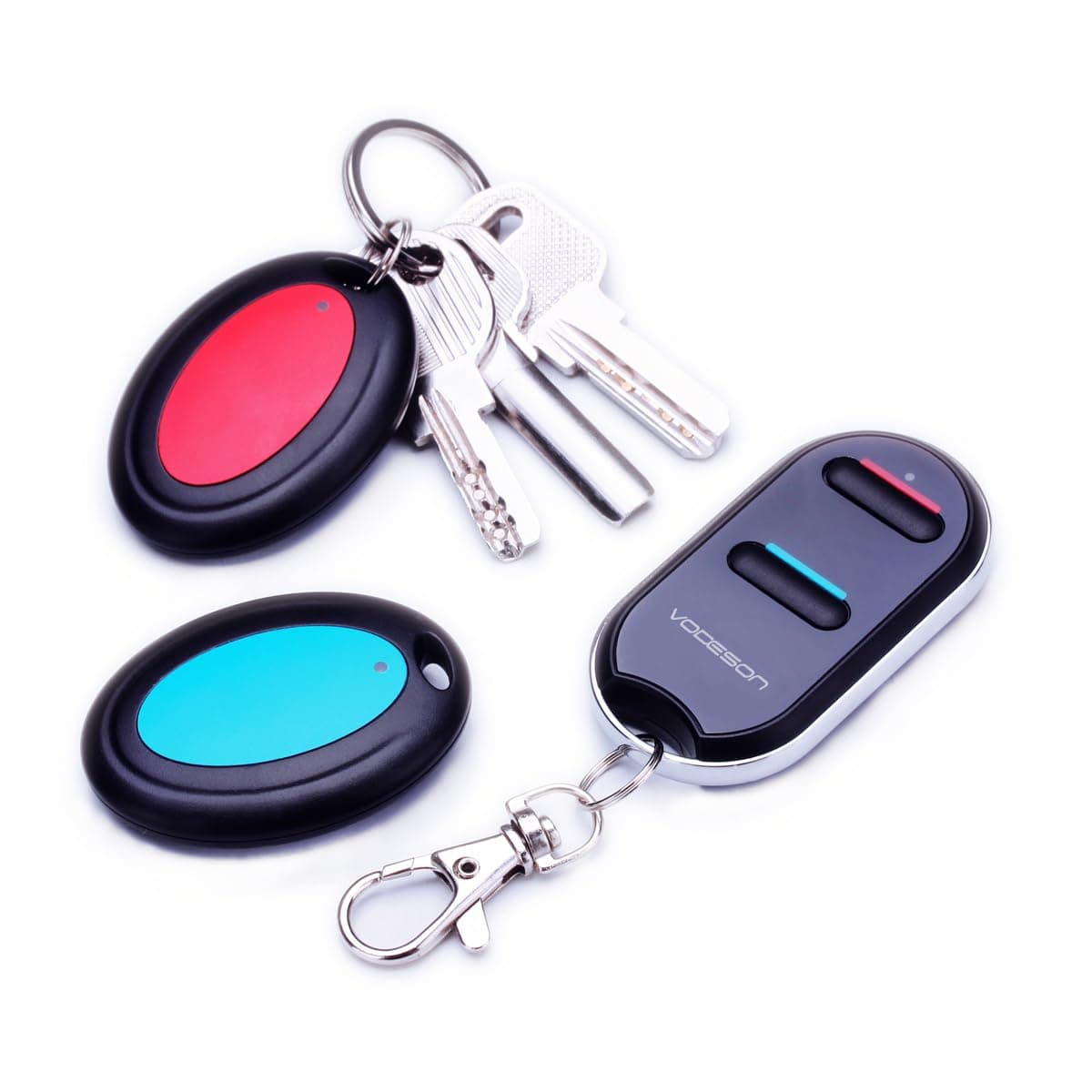 Key Finder,Vodeson Remote Control Finder, Easy to Use Suitable for The Elderly wireless Key Locator Device,Whistle find keys wallet Phone Finder,Item cat pet Tracker (2 receivers)