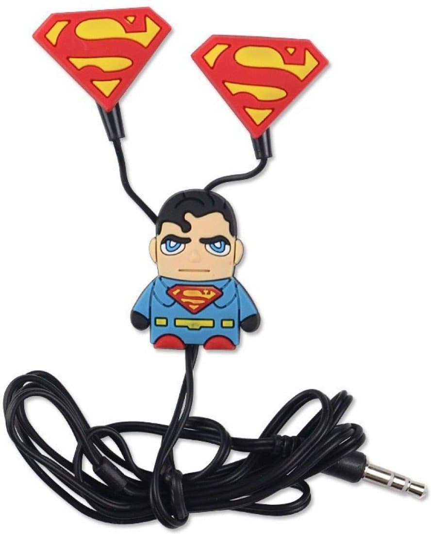Geekmonkey Superman in-Ear Earphone,Includes 3 Additional Earplug Covers - Great for Kids, Boys, Girls, Adults, Gifts Stereo Dynamic Wired Headphones. (Superman)