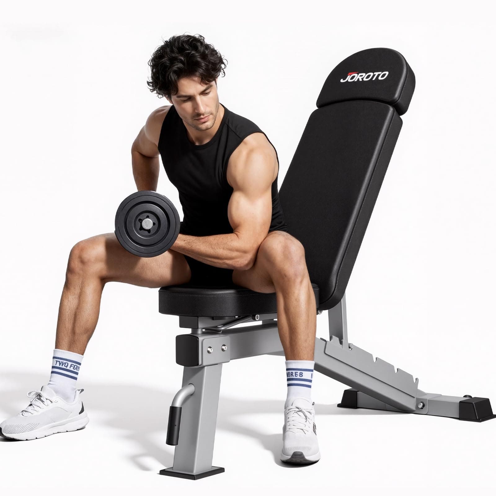 JOROTO Adjustable Weight Bench, Full Body Workout Strength Training Bench Press Foldable Incline Decline Bench Sit Up Exercise Equipment for Home Gym 700lbs/800lbs/1000lbs