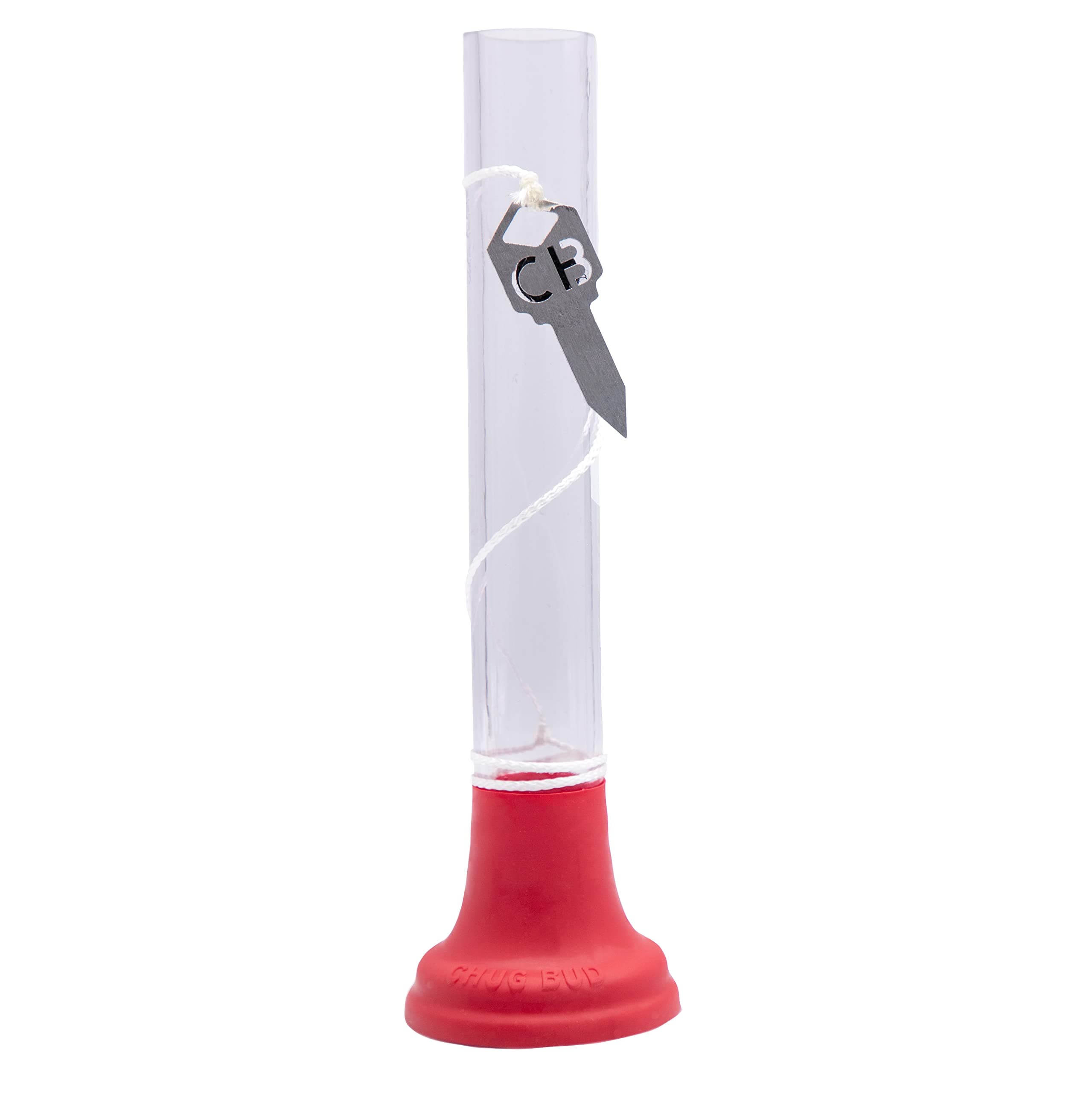 Chug Bud Drink Funnel, Pocket-Sized Party Favor, Perfect for Golf Bags and On the Go, Fits Any Type of Can, No Leaks or Spills (Red)
