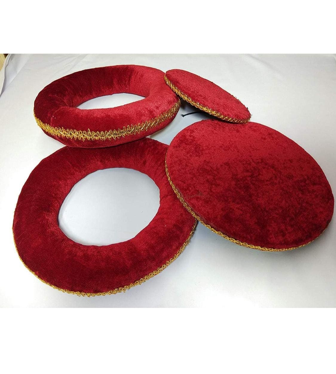 SAI MUSICAL Cotton and Velvet Tabla Ring Pad Gadda Set (Multicolor)