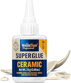 WoldoClean Super Glue for Ceramics and Porcelain 25g - Waterproof, high Temperature Resistant and no Smell