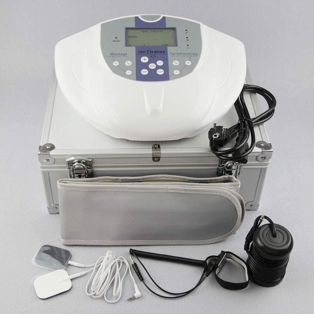 QiQibaby Ionic Foot Bath Detox Machine System Foot Detox Ion Foot Bath Spa Cell Cleanse Set & Pads & Fir Belt & & Array & Aluminum Box