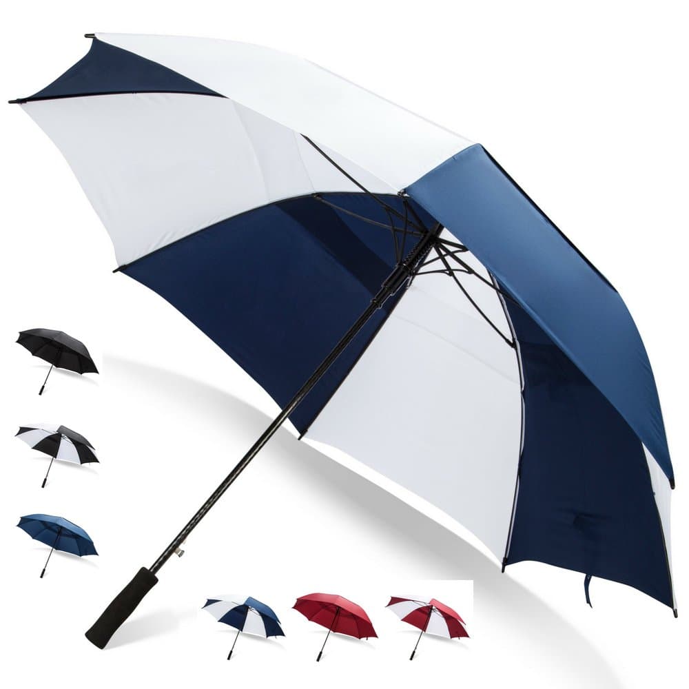 Third Floor Umbrellas 62/68 Inch Automatic Open Golf Umbrella - Extra Large Vented Windproof Waterproof Sturdy Double Canopy