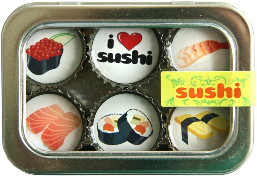 6 Piece Sushi Magnet Set