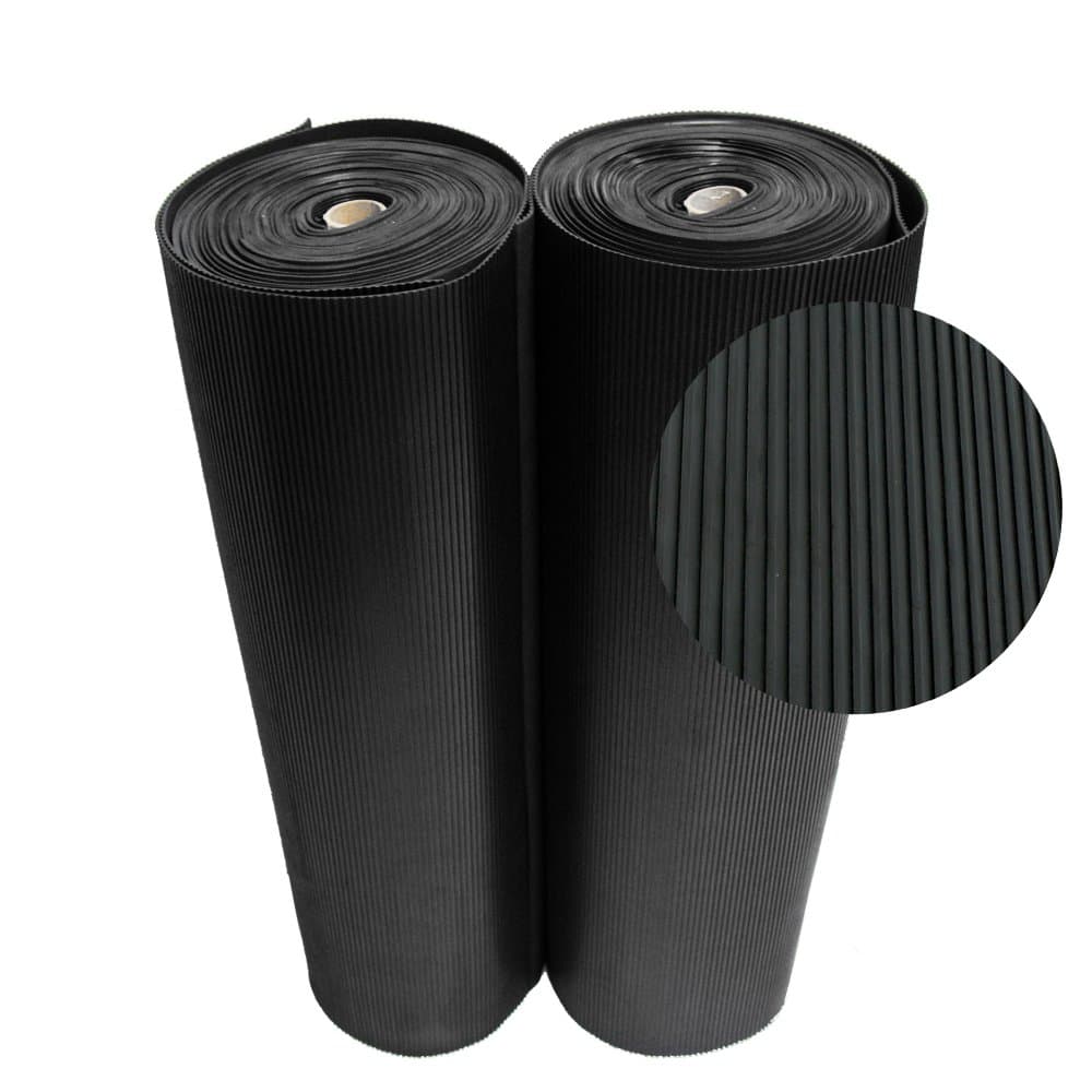 Rubber-Cal "Ramp-Cleat" Non-Slip Outdoor Rubber Mats - 1/8 in x 3 ft x 8 ft Floor Mat