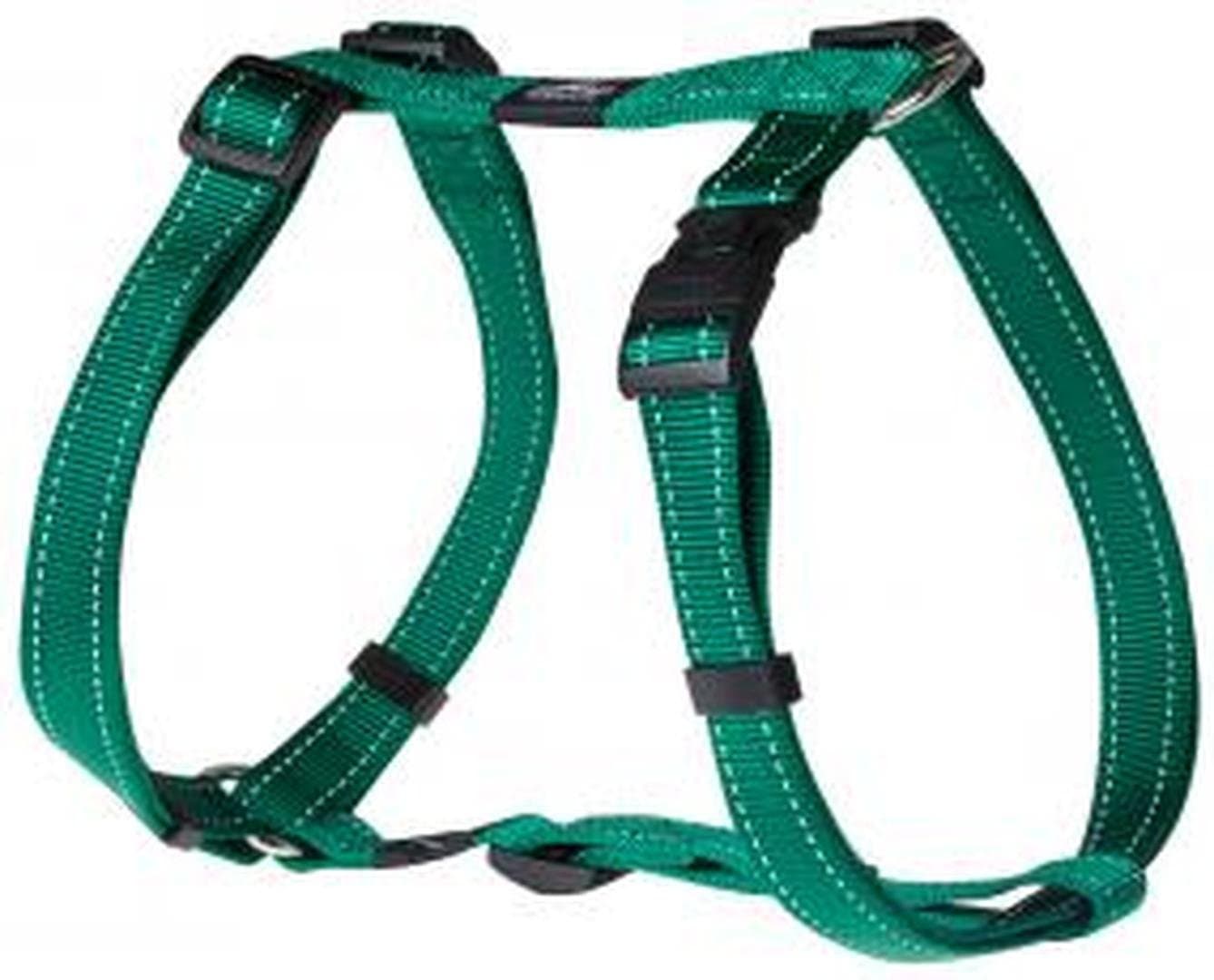 Kruuse Rogz Lumberjack Nylon Harness Green Reflective 25mm