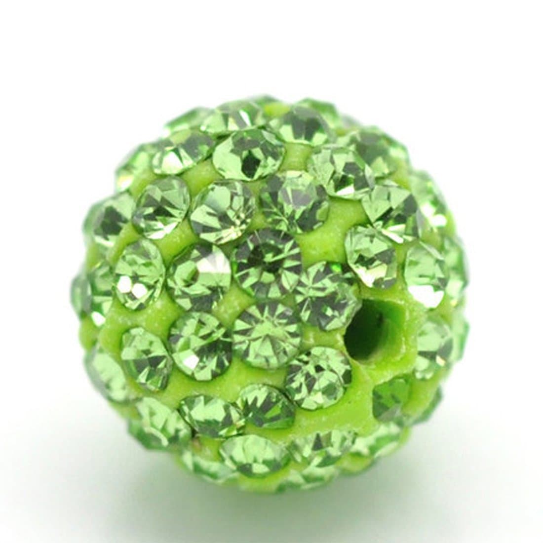 leattyer Amazing Disco Balls Clay Beads 8MM/10MM Royal Blue Pave Czech Crystal Rhinestones fit Shamballa Premium Quality - 20pcs DIY (10mm, Apple Green)