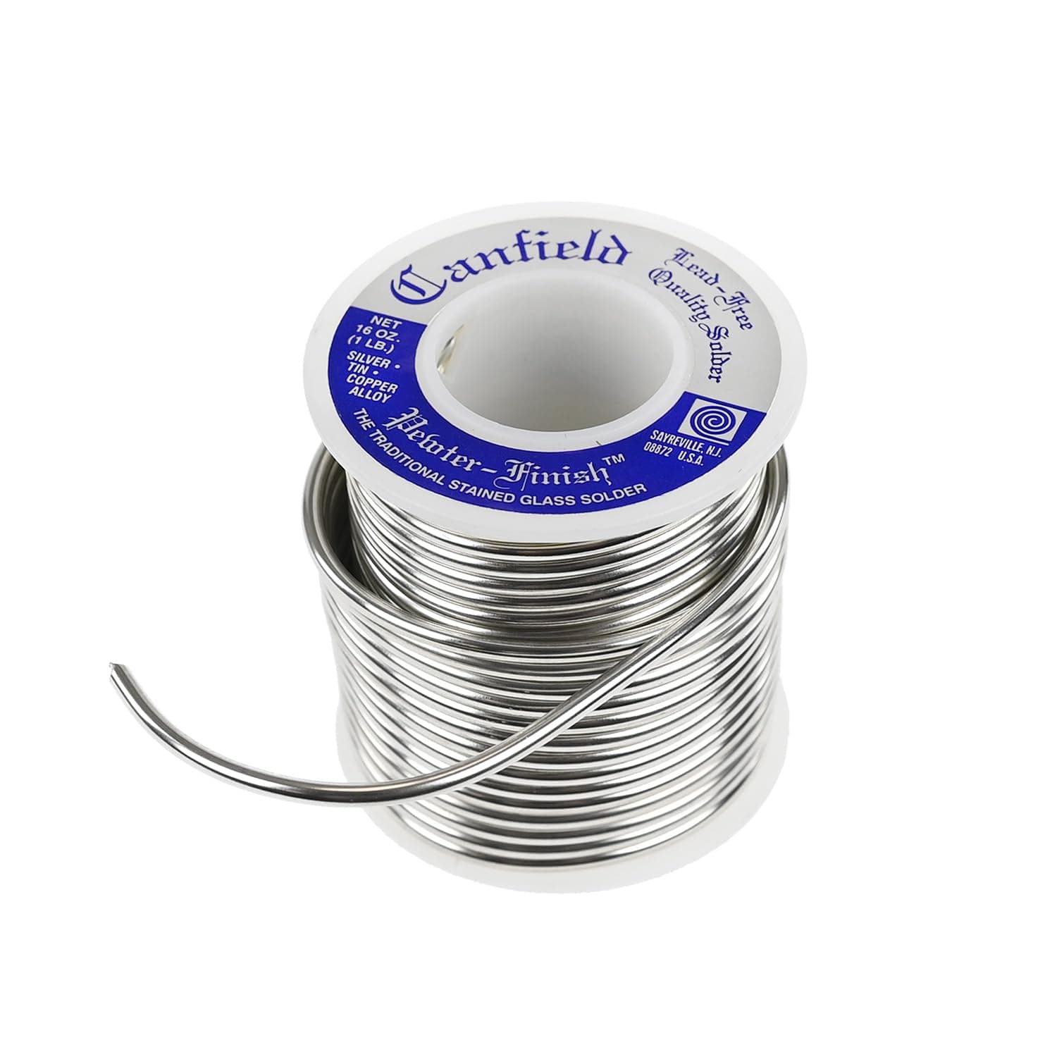 Pewter Finish Lead-Free Solder – Tin/Silver/Copper Alloy, Excellent Flow & Beading, 100% Safe for Jewelry & Stained Glass Projects, Melting Temp of 418°F-440°F