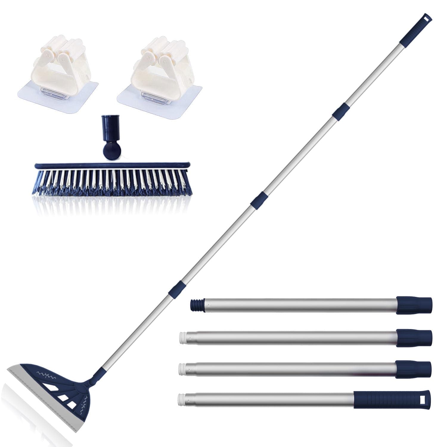 Magic Broom Sweeper, Multifunction Silicone Broom, Household Squeegee for Floor Cleaning, Bathroom, pet Hair, Dark Blue Dog Broom Brush Set (Blue)