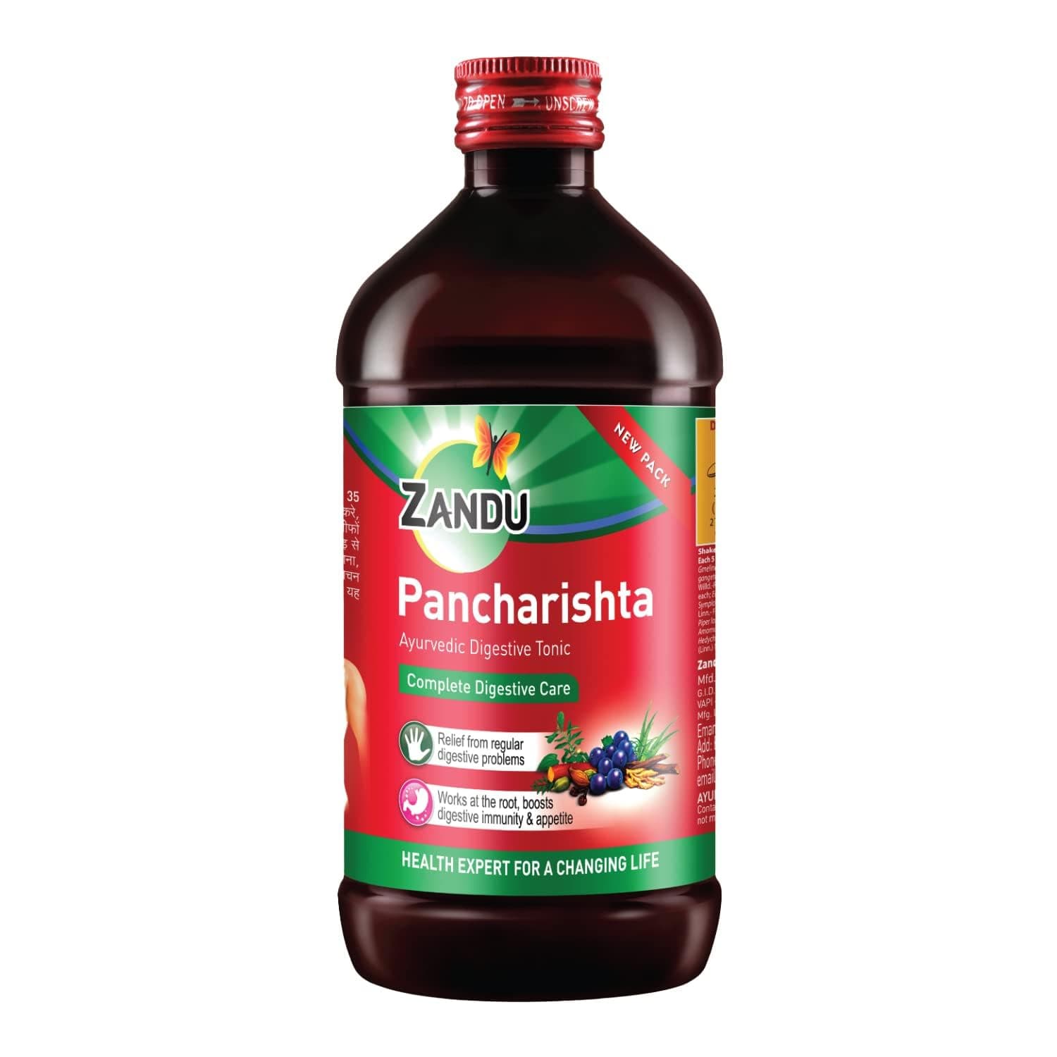 Zandu Pancharishta 650ml, Ayurvedic Tonic, Relief from disgetive Problems Like Acidity, Constipation and Gas, boosts Digestive Immunity