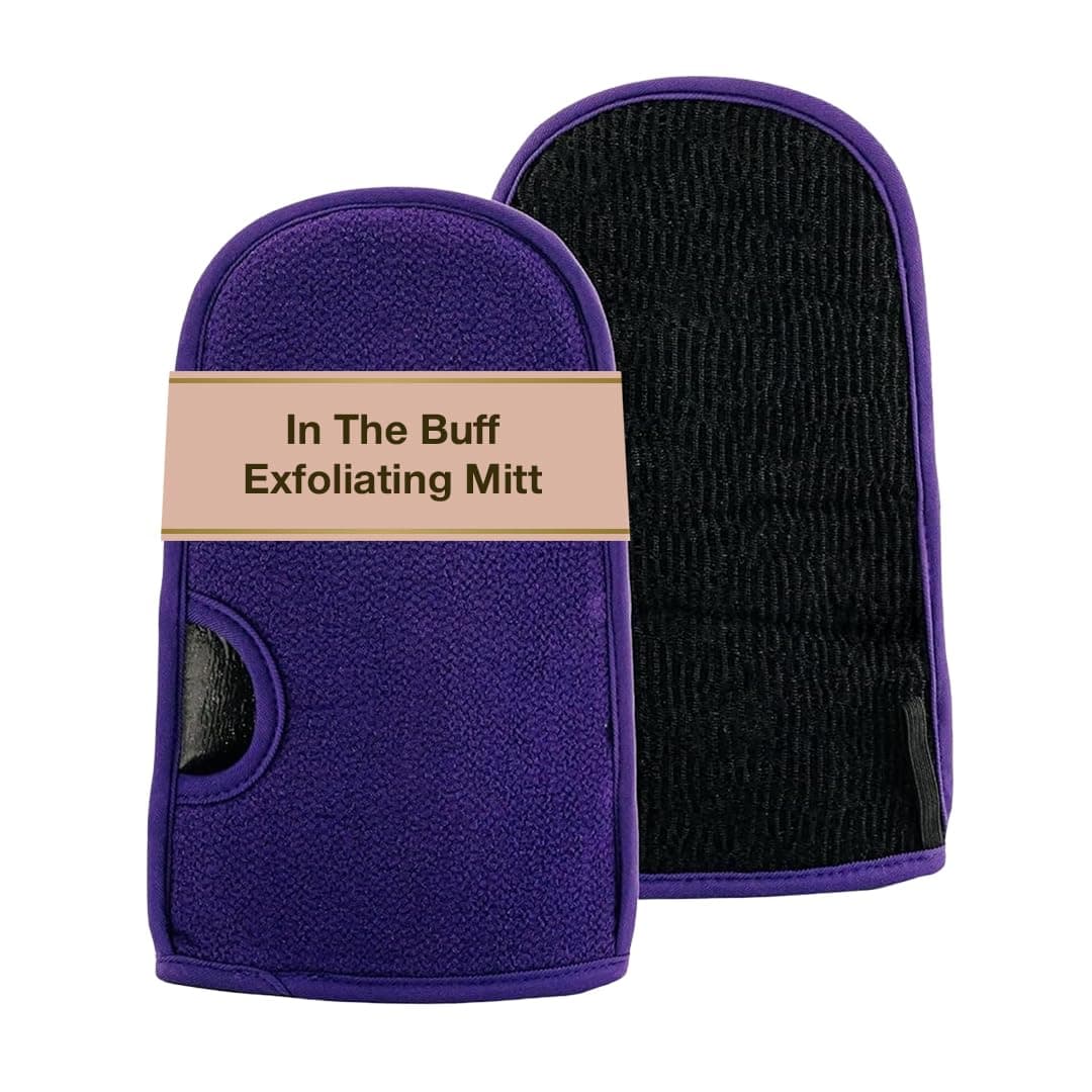 In The Buff Exfoliating Mitt - Washable Reusable Self Tanner Lotion, Spray or Foam Prep Glove for Buffed Tan-Ready Skin - Dead Skin Remover, Buffer, Smoother - 1 Professional Mitt