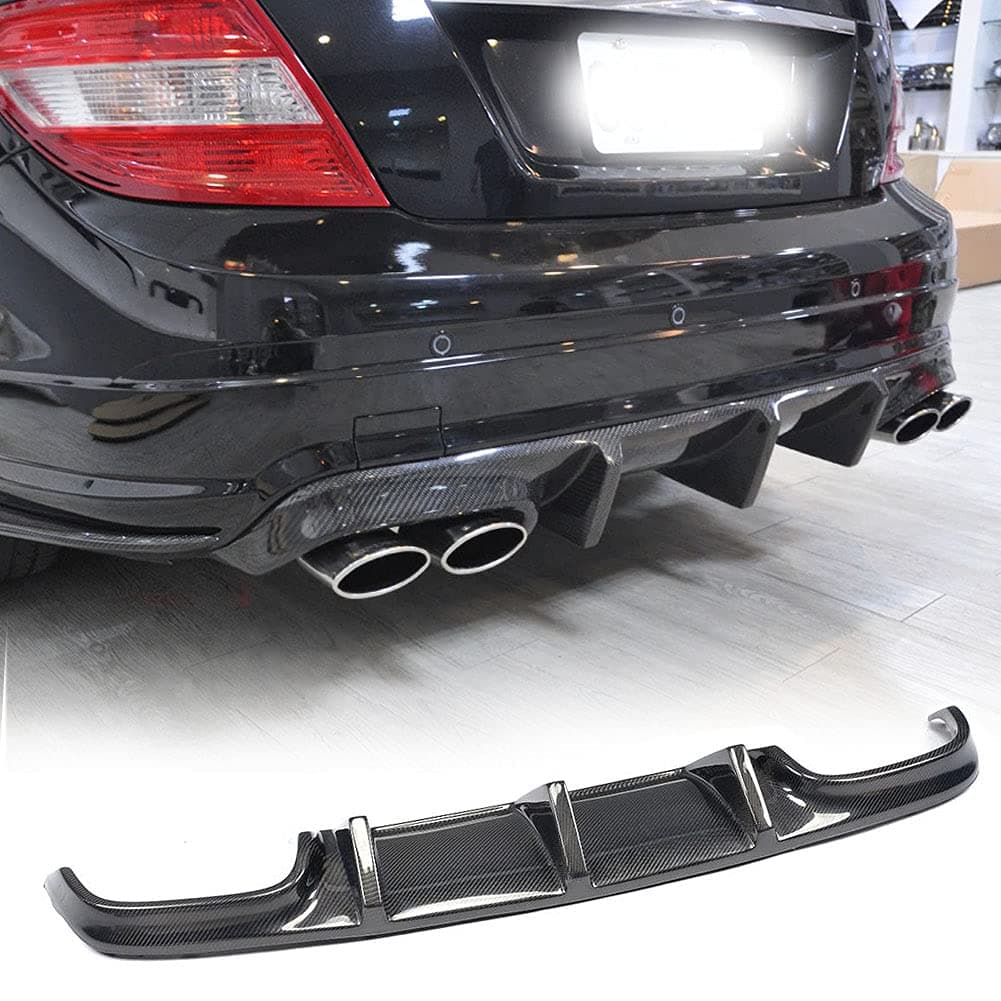 XTT Rear Diffuser fits Mercedes Benz W204 C63 AMG Sedan Pre-Facelift 2008-2011 Factory Outlet Carbon Fiber CF Lower Bumper Lip Spoiler Body Kit