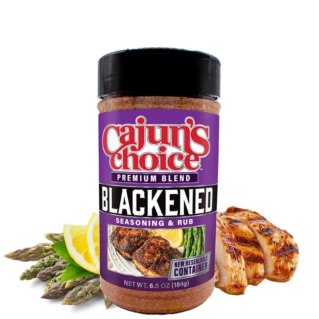 Blackened Seasoning 6.5 oz Shaker – Ideal for Grilling or Cooking Fish, Chicken, Wings, BBQ, Pork, Steak, Vegetables, Burgers, Salmon, Soups & More – Adds Authentic Louisiana Flavor - By Cajun's Choice