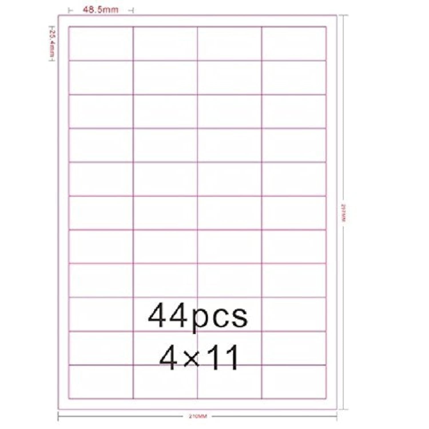BESTeck_Amazon FBA Label 44-up Labels 48.5x25.4mm on A4 White Self Adhesive Shipping Mailing Stickers for Laser/Inkjet Printer, Amazon FBA Barcode Stickers (100 Sheets)
