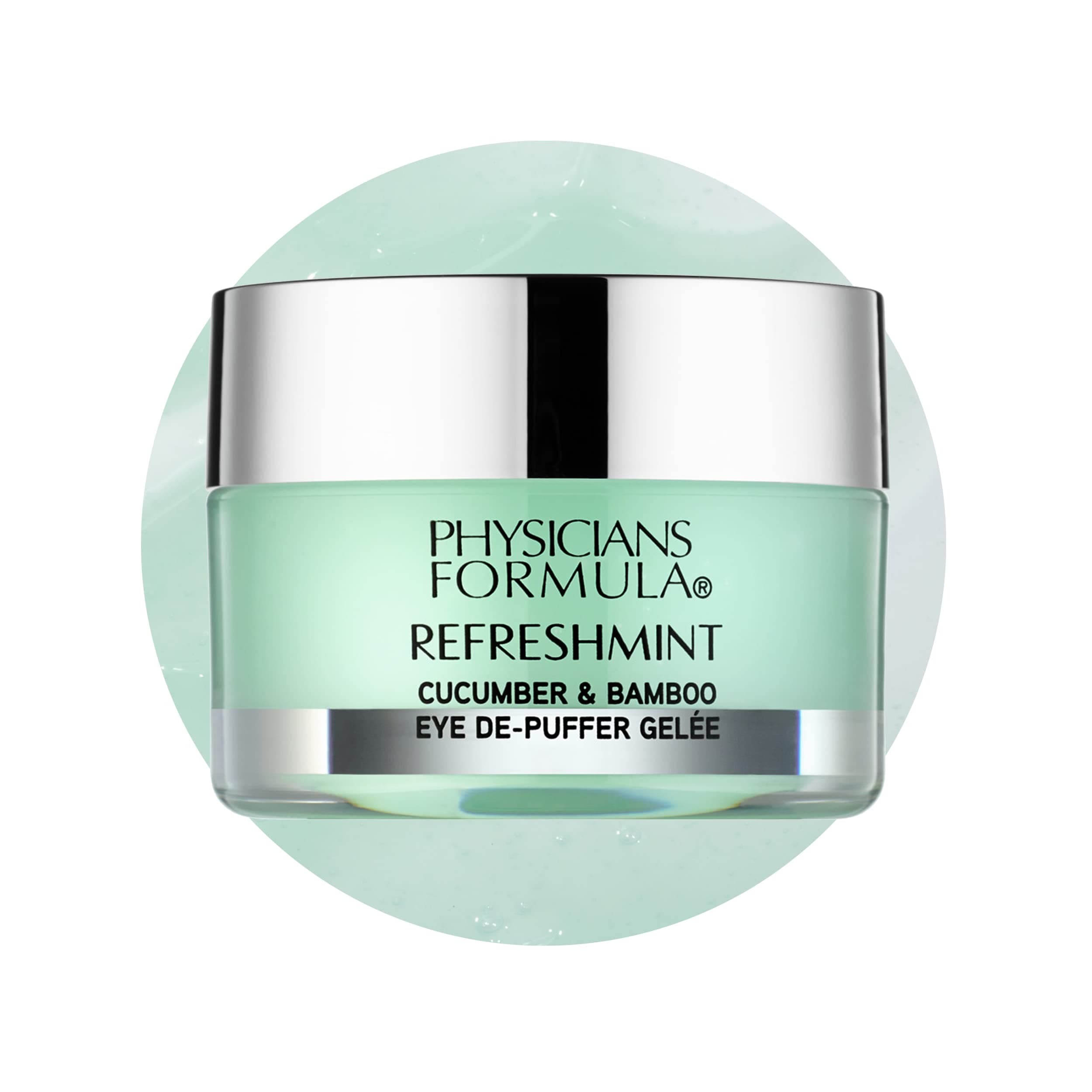 RefreshMint Cucumber & Bamboo Eye De-Puffer Gelée, Reduce Puffiness, Lines and Dark Circles