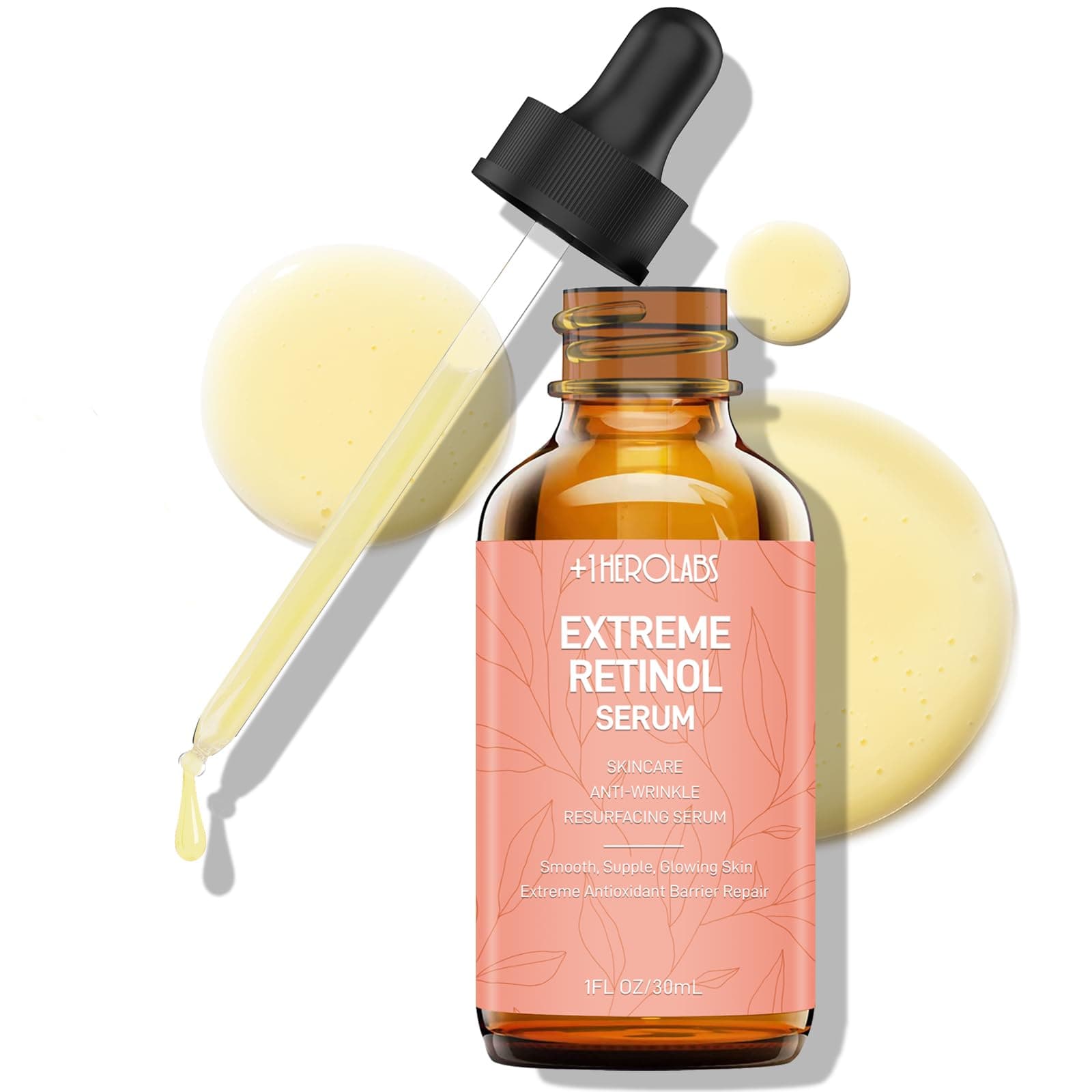Retinol Serum for Face 2.5%, B5 Herbal Resurfacing Retinol Serum with Vitamin C