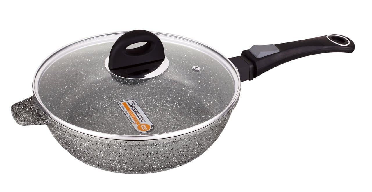 Klaus – Stone Frying Pan 28 cm for Cooking on Removable Handle for All Heat Sources Including Induction Oven Safe