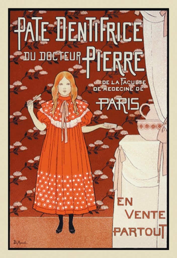 ArtParisienne Pate Dentrifice du Docteur Pierre Paris L.M. Boutet de Monvel 20x30-inch Canvas Print