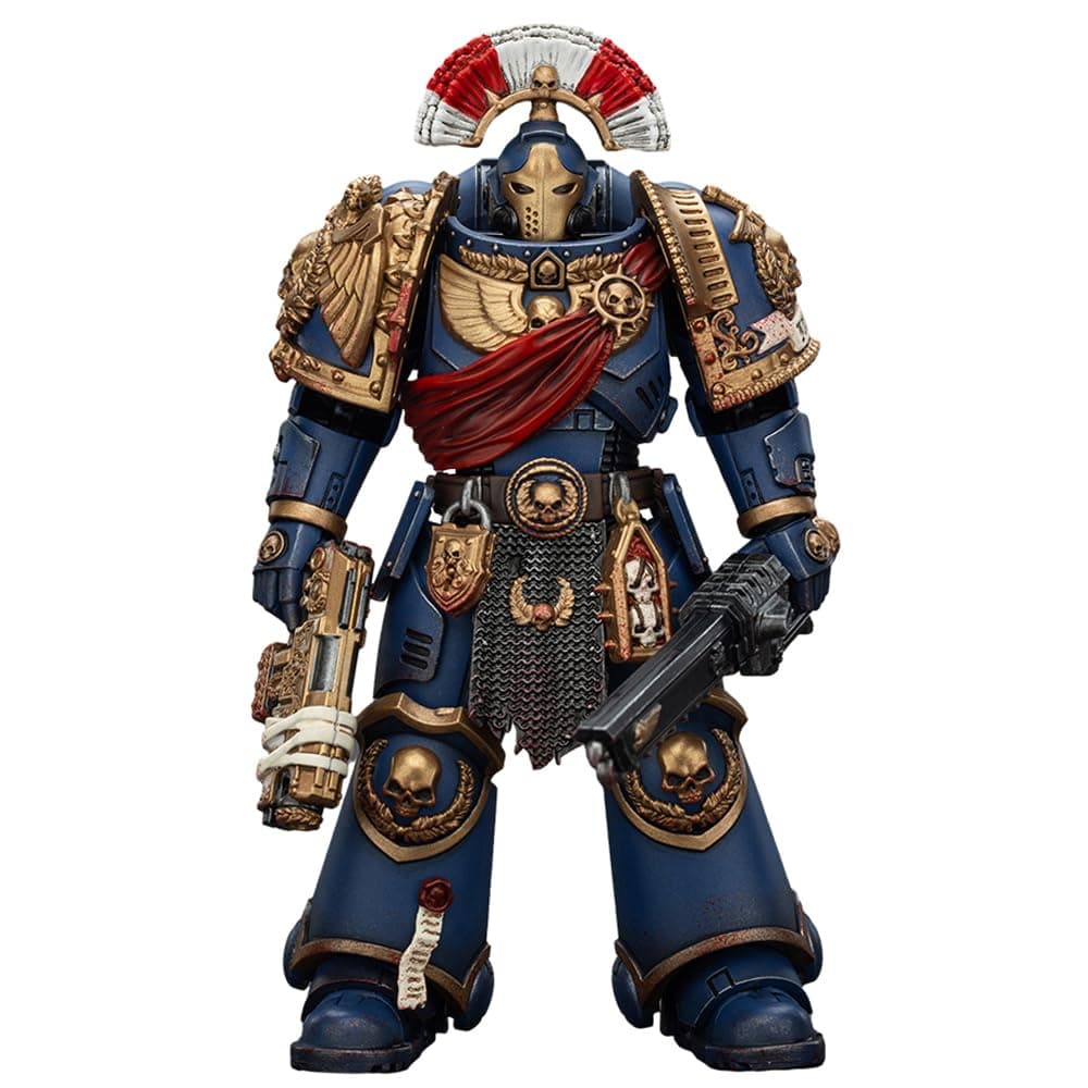 JOYTOY Warhammer 40,000 1/18 Action Figure Ultramarines Relic Secundus Armour with Artificer Bolt Rifle, chainsword and Bolt Pistol Collection Model