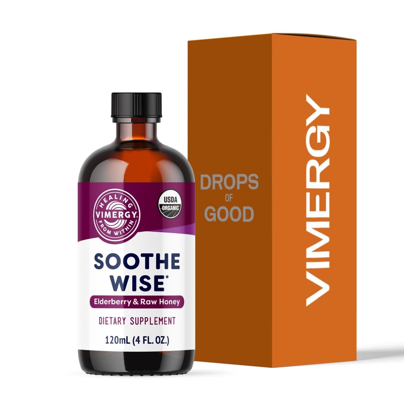 Soothe Wise* - USDA Certified Organic – Fast-Absorbing Immune Support with Elderberry and Raw, Organic Honey – Coats and soothes Respiratory tissues – Vegan, Paleo-Friendly, Gluten-Free
