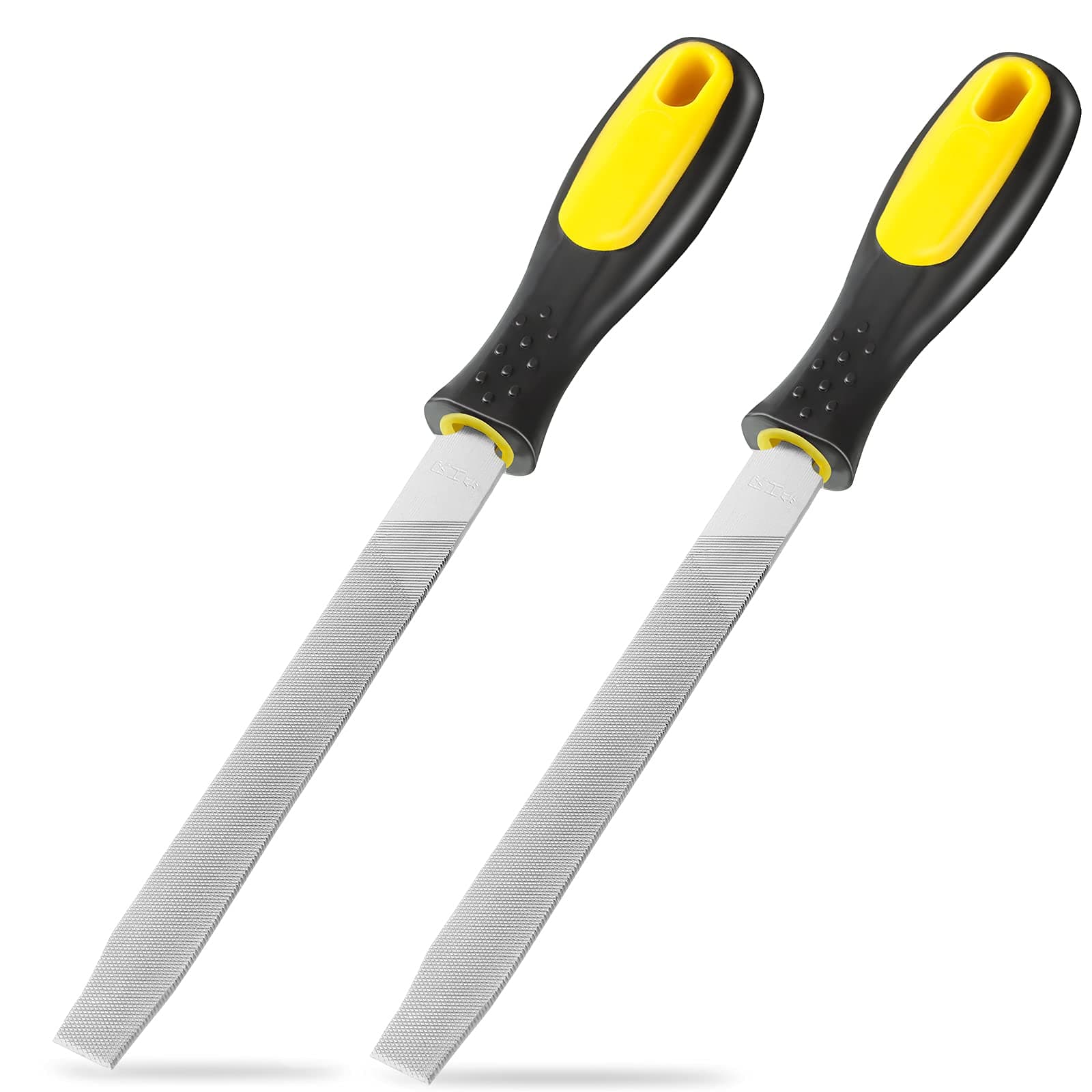 Zhehao 2 Pieces Flat File Metal Axe Sharpener File Steel Rectangular 6 Inch Mill Hand Single Cut Hardened with Handle for Metal Axe Sharpening Extended Use