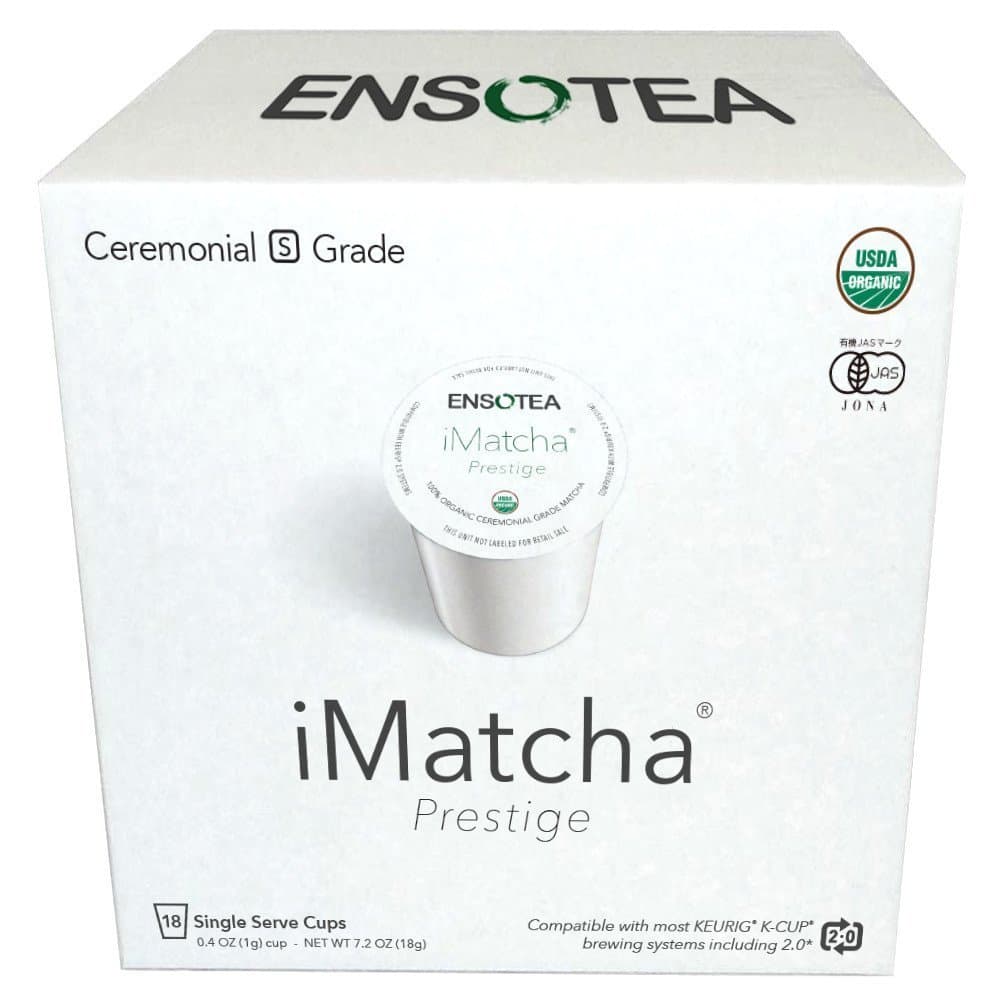 iMatcha Prestige Single Serve Cups (18 Count) - Organic Ceremonial S Grade Matcha - USDA Organic